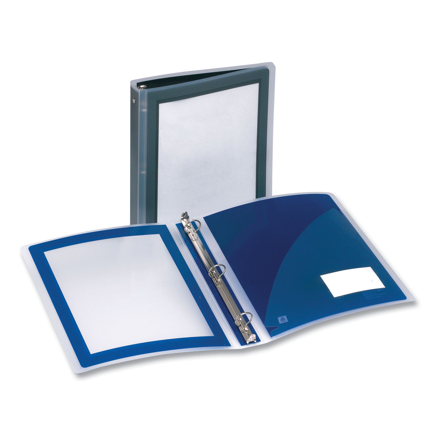 Flexi-View Binder with Round Rings, 3 Rings, 1" Capacity, 11 x 8.5, Black -