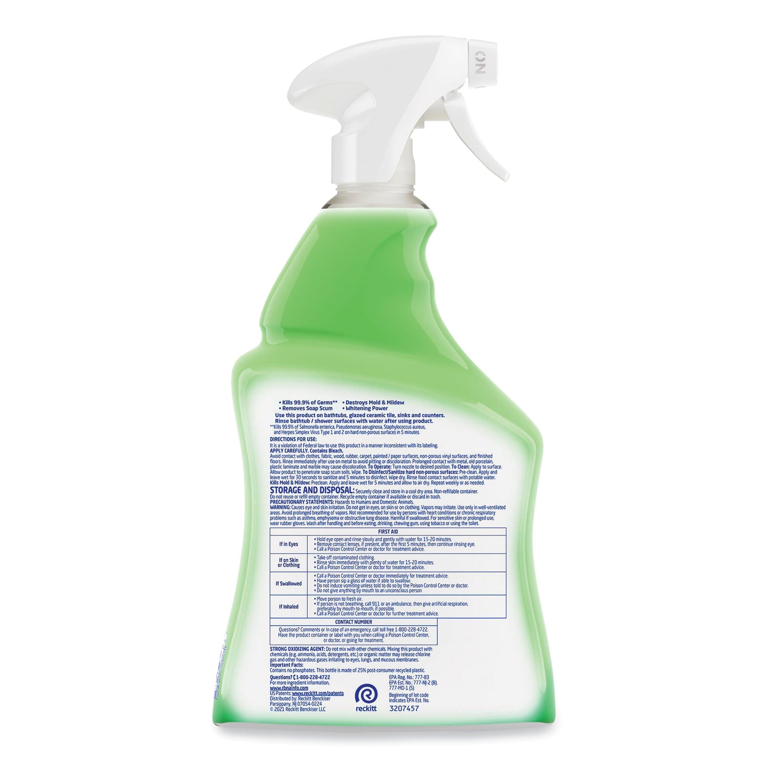Multi-Purpose Cleaner with Bleach, 32 oz Spray Bottle, 12/Carton -