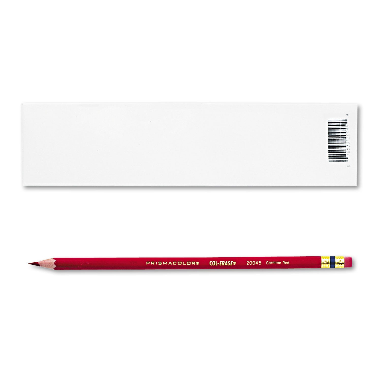 Col-Erase Pencil with Eraser, 0.7 mm, 2B, Carmine Red Lead, Carmine Red Barrel, Dozen -