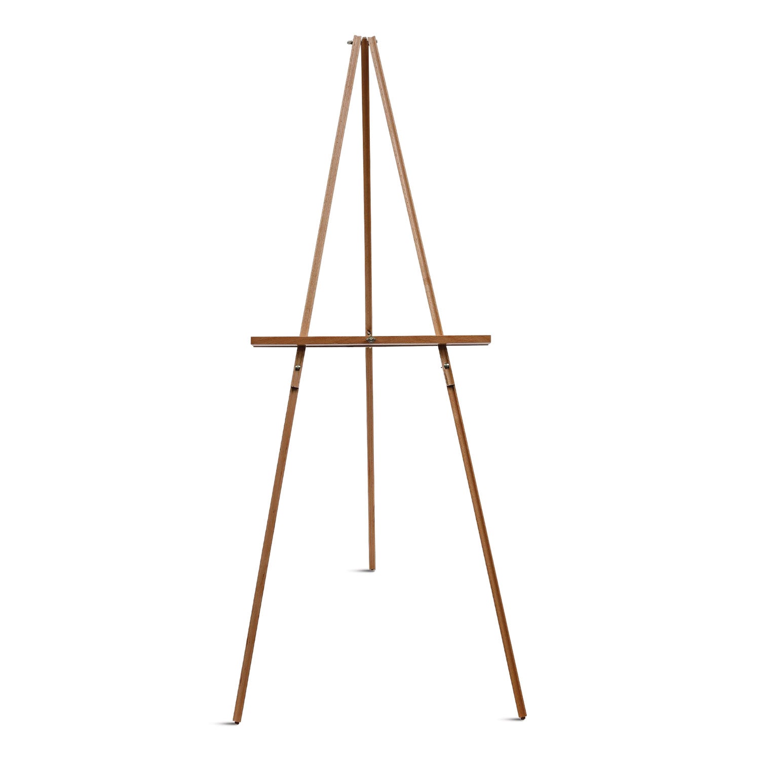 Oak Display Tripod Easel, 60" High, Wood/Brass -