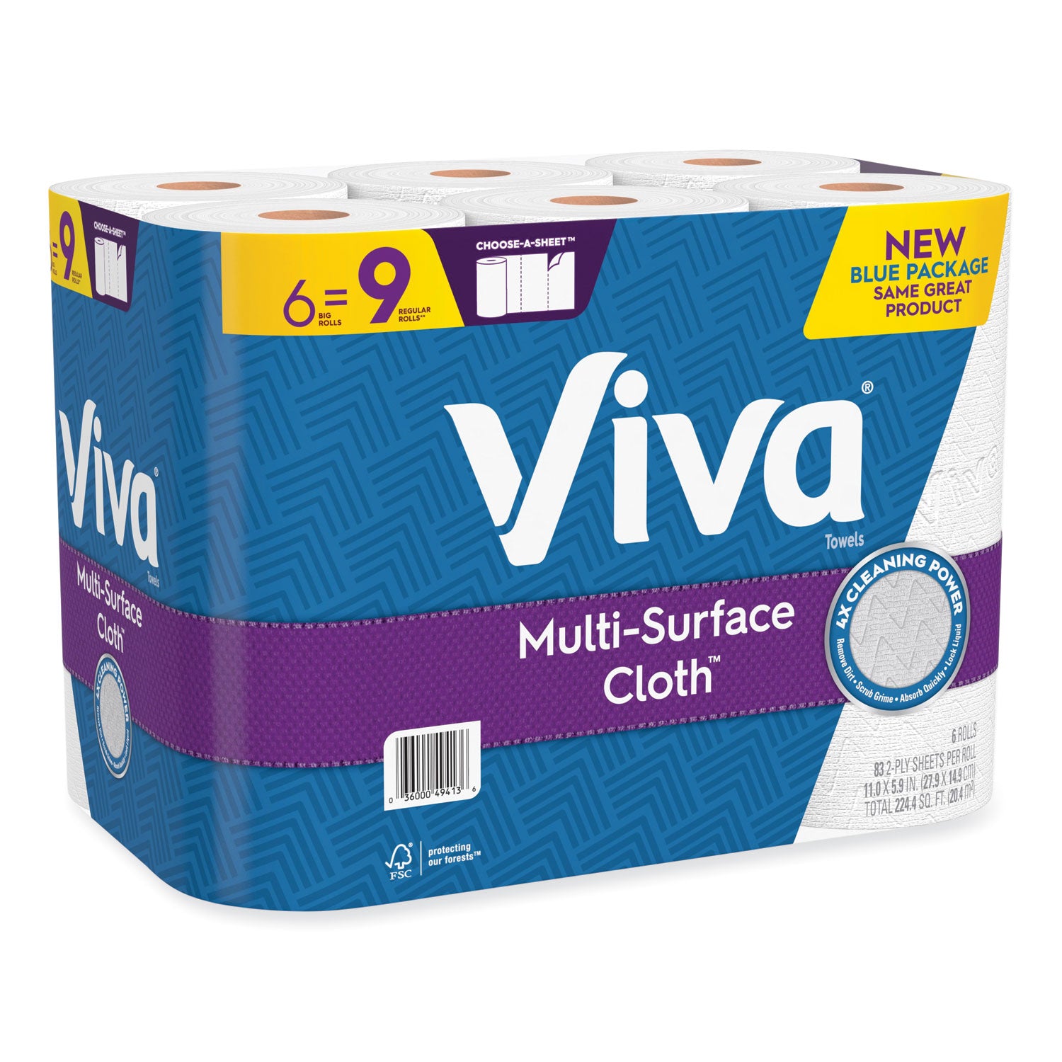 multi-surface-cloth-choose-a-sheet-kitchen-roll-paper-towels-2-ply-11-x-59-white-83-roll-6-rolls-pack-4-packs-carton_kcc49413 - 2