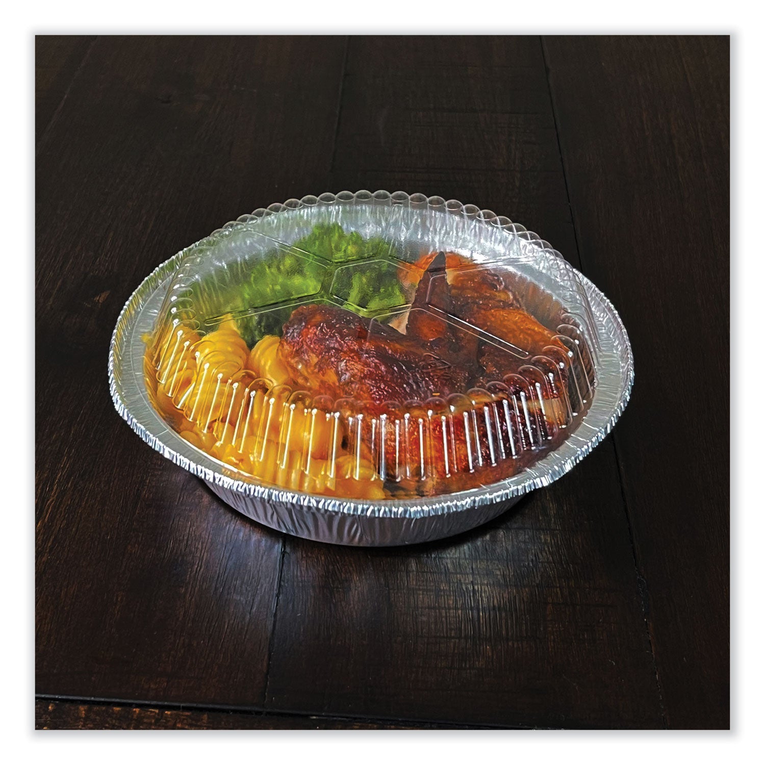 round-aluminum-to-go-container-lids-dome-lid-7-clear-plastic-500-carton_bwkround7clid - 2