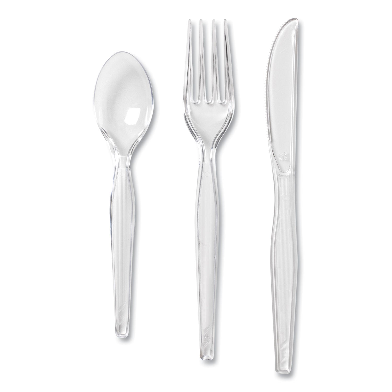 Cutlery Keeper Tray with Clear Plastic Utensils: 60 Forks, 60 Knives, 60 Spoons -