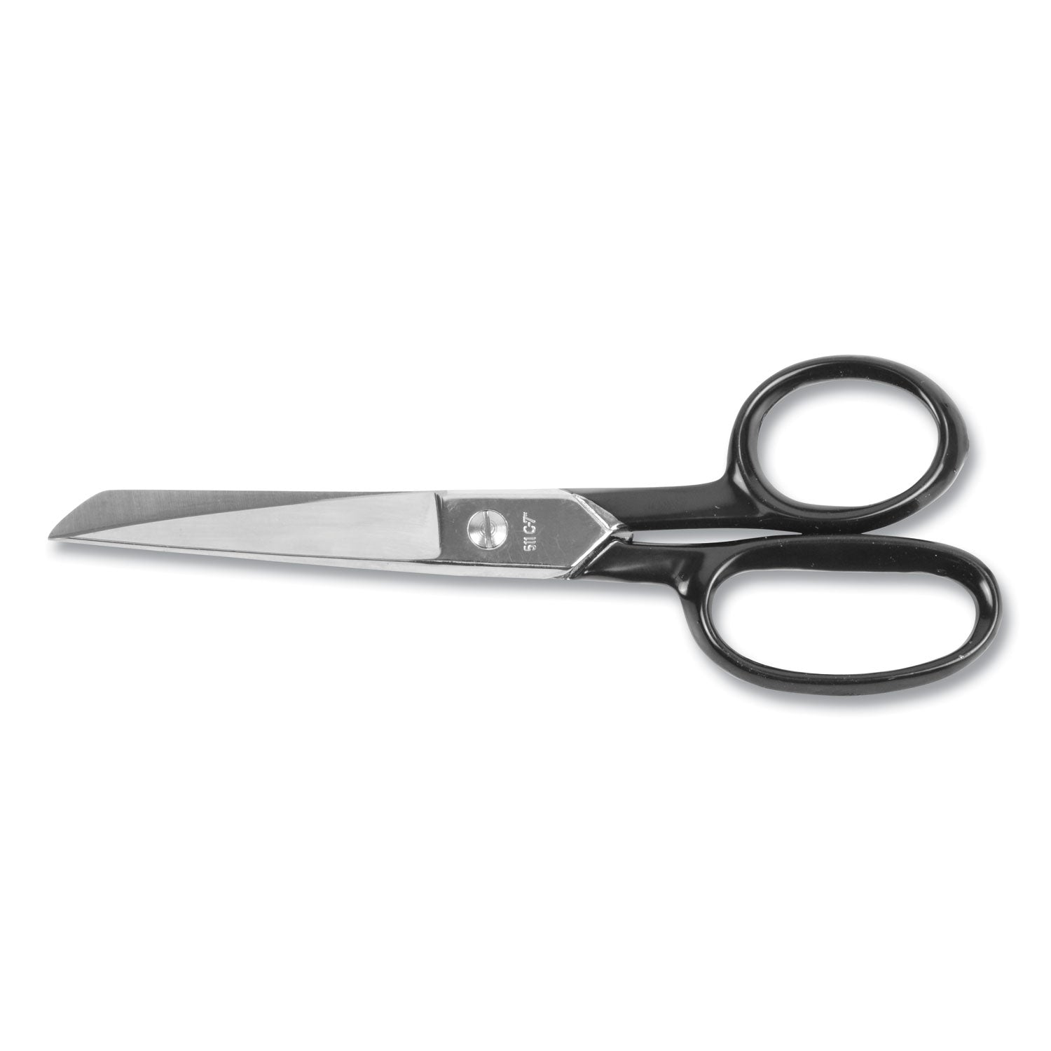 Hot Forged Carbon Steel Shears, 7" Long, 3.13" Cut Length, Black Straight Handle -