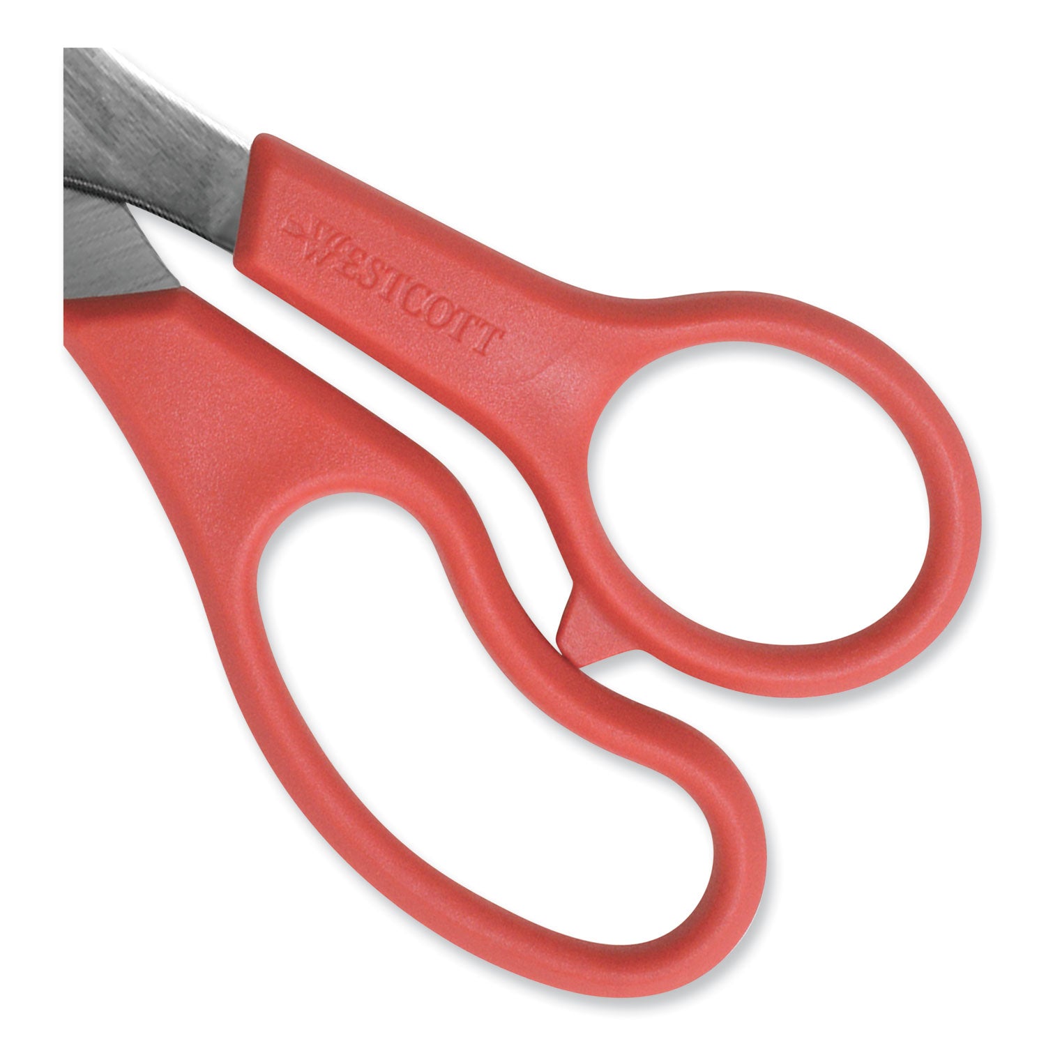 Value Line Stainless Steel Shears, 8" Long, 3.5" Cut Length, Red Straight Handle -