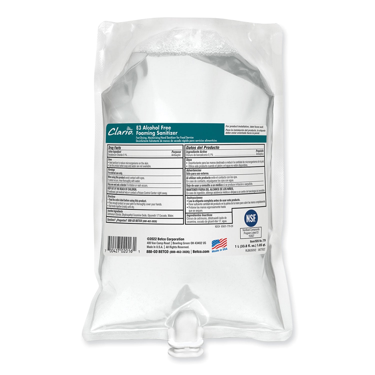 clario-e3-alcohol-free-foaming-hand-sanitizer-1000-ml-bag-fragrance-free-6-carton_bet7792900 - 1