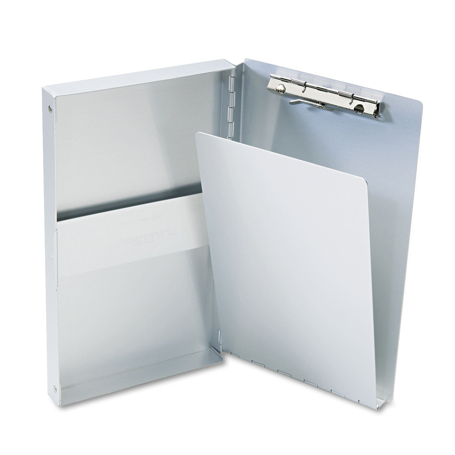 Snapak Aluminum Side-Open Forms Folder, 0.38" Clip Capacity, Holds 5 x 9 Sheets, Silver -
