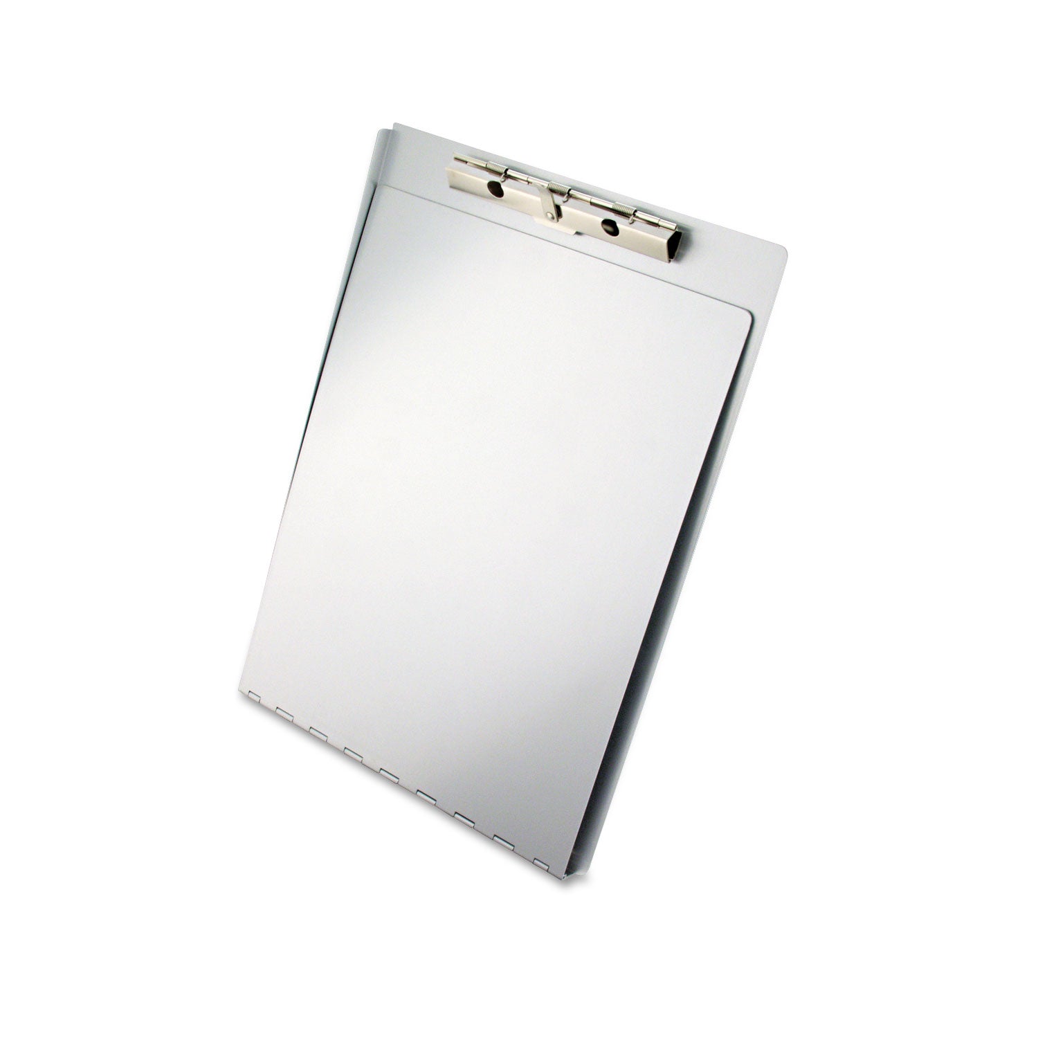 Aluminum Clipboard with Writing Plate, 0.5" Clip Capacity, Holds 8.5 x 11 Sheets, Silver -