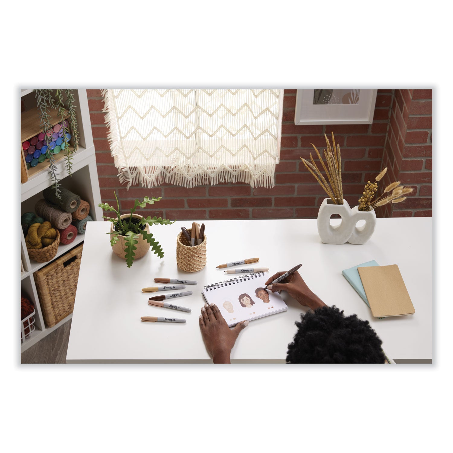 fine-tip-permanent-marker-portrait-colors-fine-bullet-tip-assorted-12-pack_san2154107 - 2