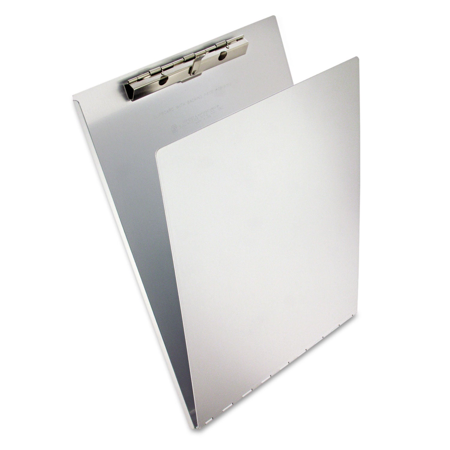 Aluminum Clipboard with Writing Plate, 0.5" Clip Capacity, Holds 8.5 x 11 Sheets, Silver -