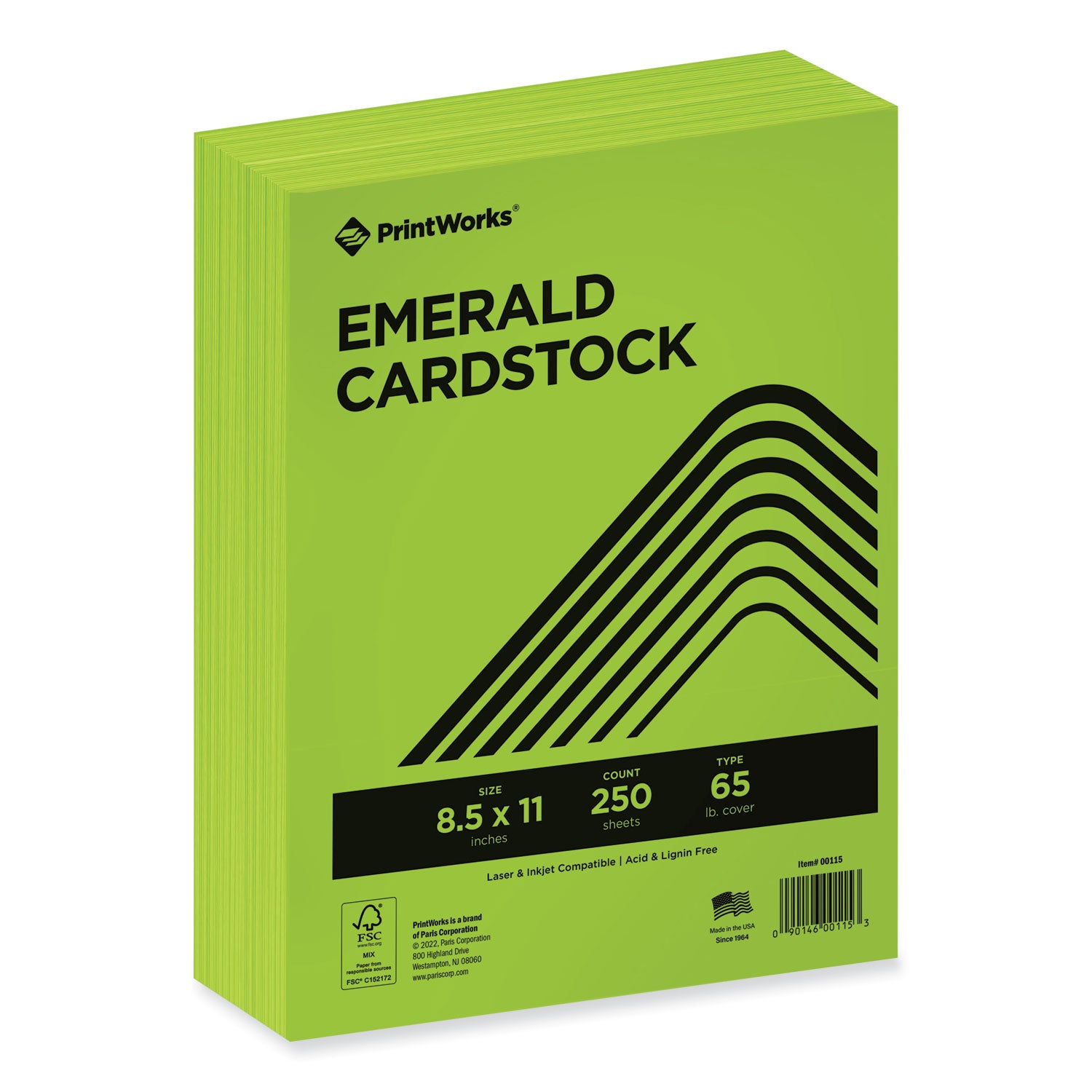 color-cardstock-65-lb-cover-weight-85-x-11-emerald-green-250-ream_prb00115 - 1
