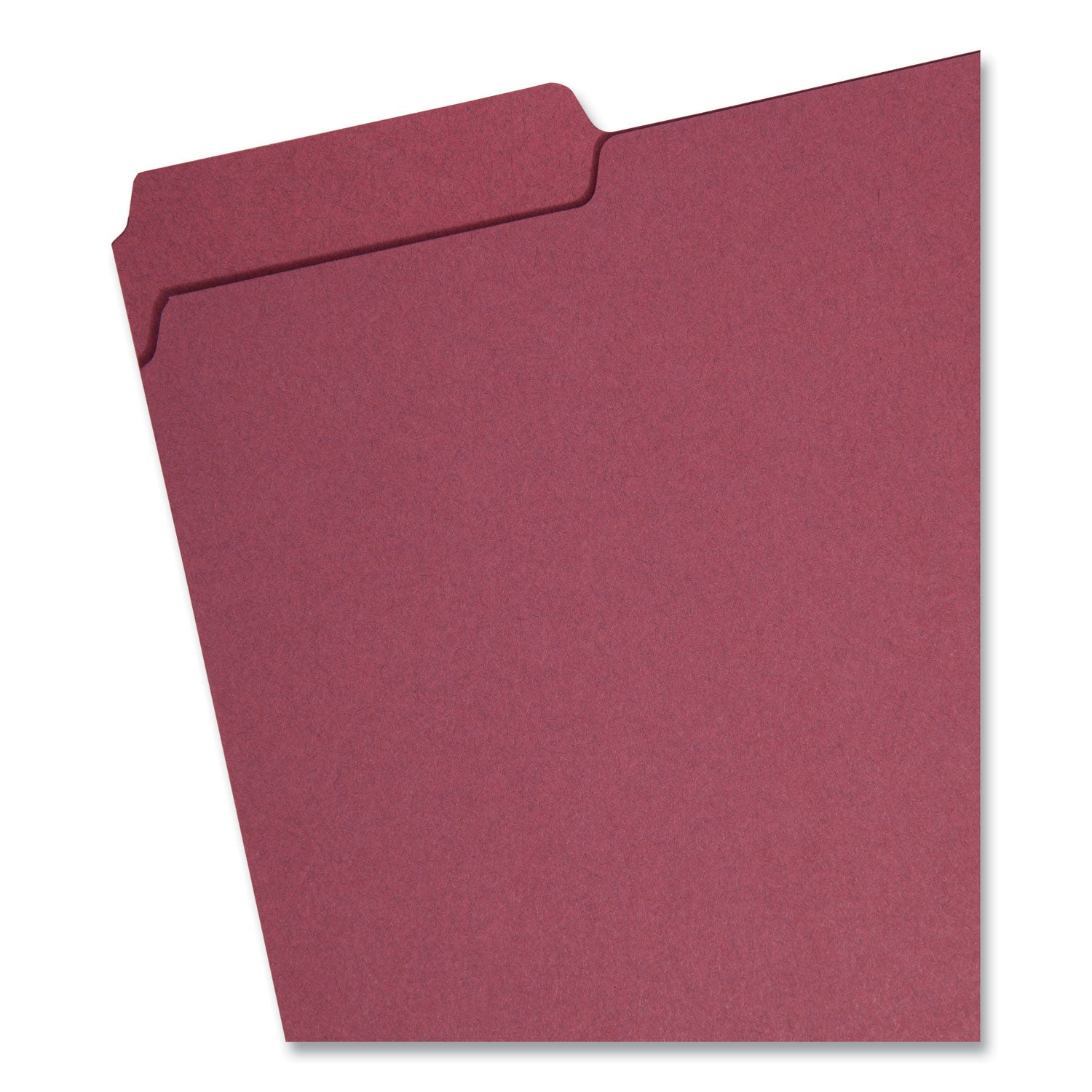 Interior File Folders, 1/3-Cut Tabs: Assorted, Letter Size, 0.75" Expansion, Maroon, 100/Box -