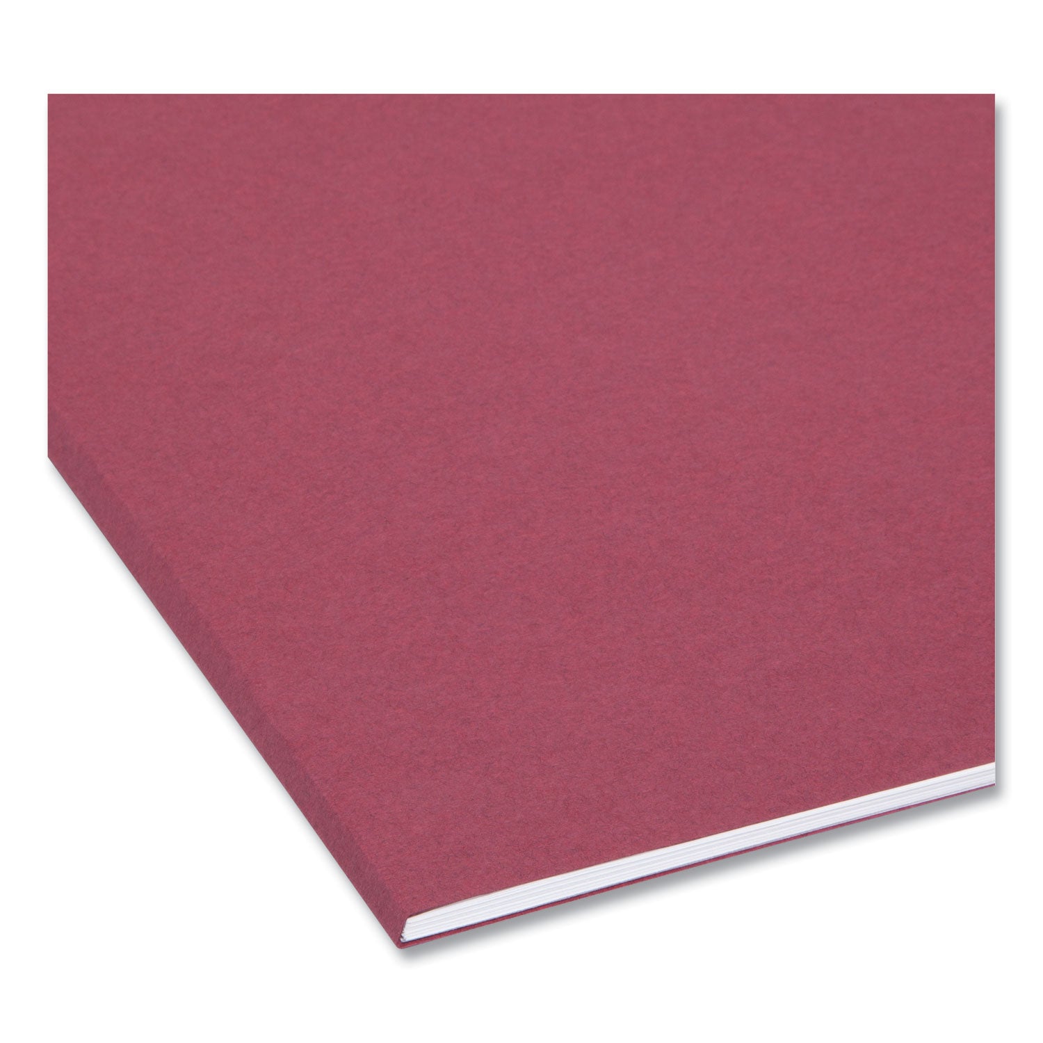 Interior File Folders, 1/3-Cut Tabs: Assorted, Letter Size, 0.75" Expansion, Maroon, 100/Box -