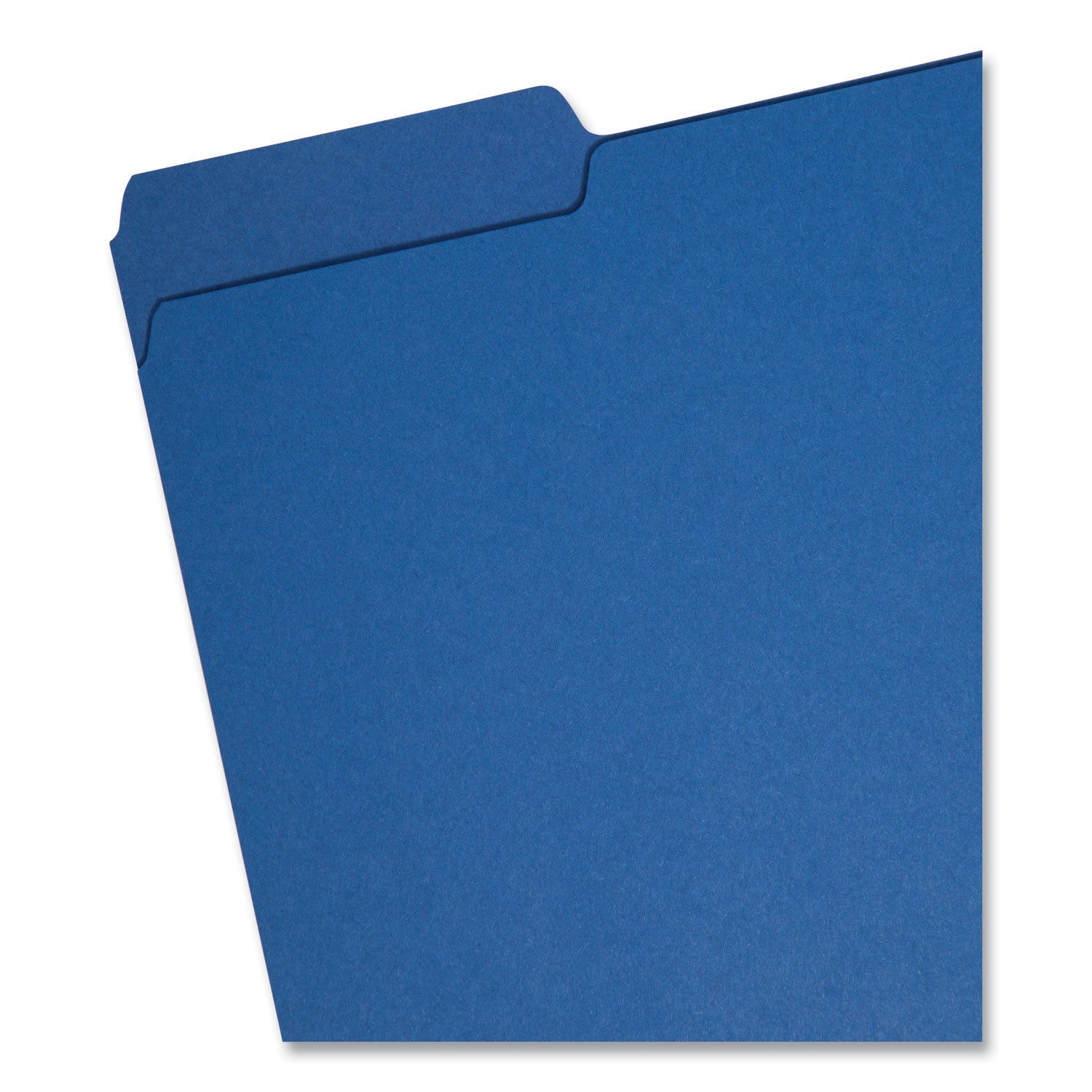 Interior File Folders, 1/3-Cut Tabs: Assorted, Letter Size, 0.75" Expansion, Navy Blue, 100/Box -