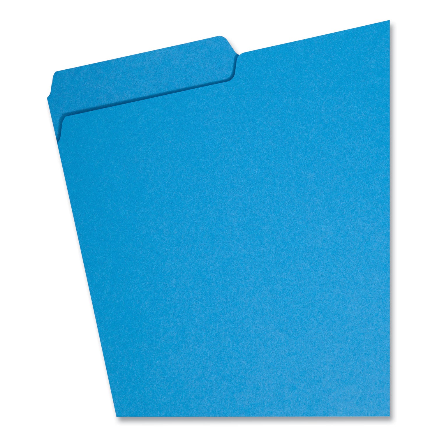 Interior File Folders, 1/3-Cut Tabs: Assorted, Letter Size, 0.75" Expansion, Sky Blue, 100/Box -