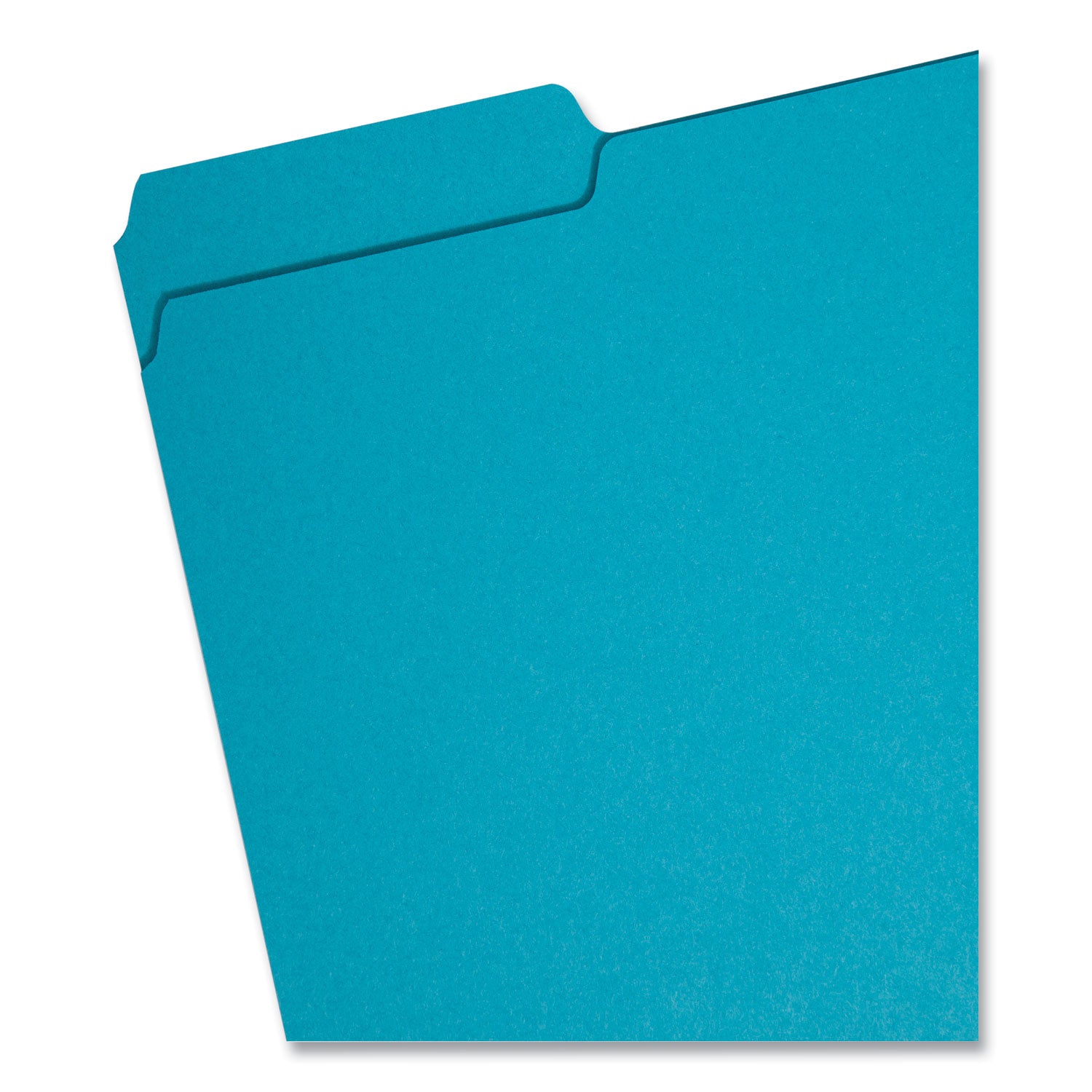 Interior File Folders, 1/3-Cut Tabs: Assorted, Letter Size, 0.75" Expansion, Teal, 100/Box -