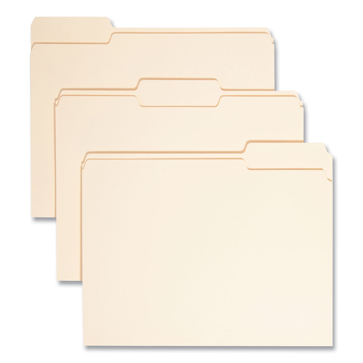 Top Tab File Folders with Antimicrobial Product Protection, 1/3-Cut Tabs: Assorted, Letter, 0.75" Expansion, Manila, 100/Box -
