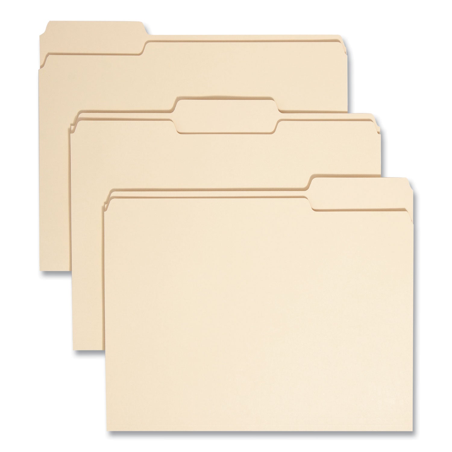 100% Recycled Manila Top Tab File Folders, 1/3-Cut Tabs: Assorted, Letter Size, 0.75" Expansion, Manila, 100/Box -