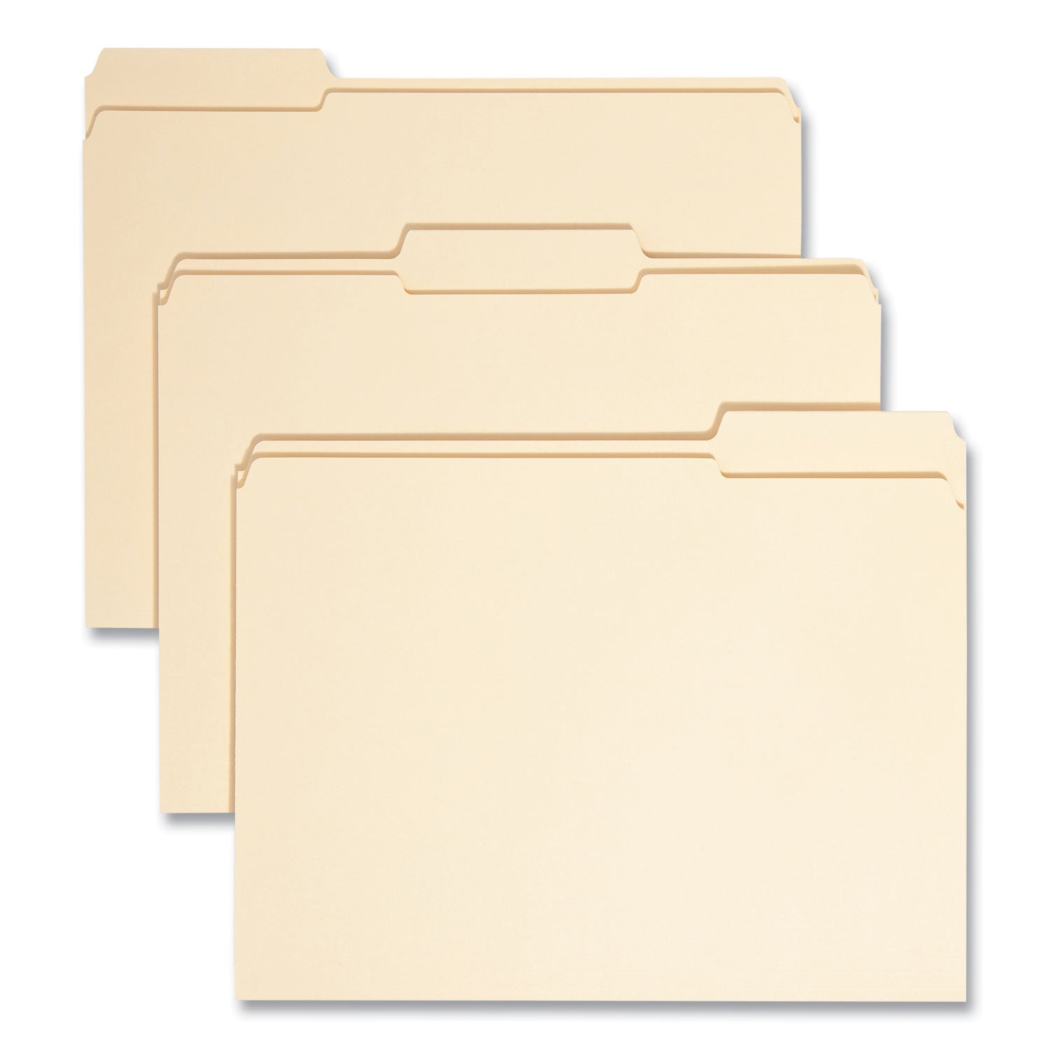 100% Recycled Reinforced Top Tab File Folders, 1/3-Cut Tabs: Assorted, Letter Size, 0.75" Expansion, Manila, 100/Box -