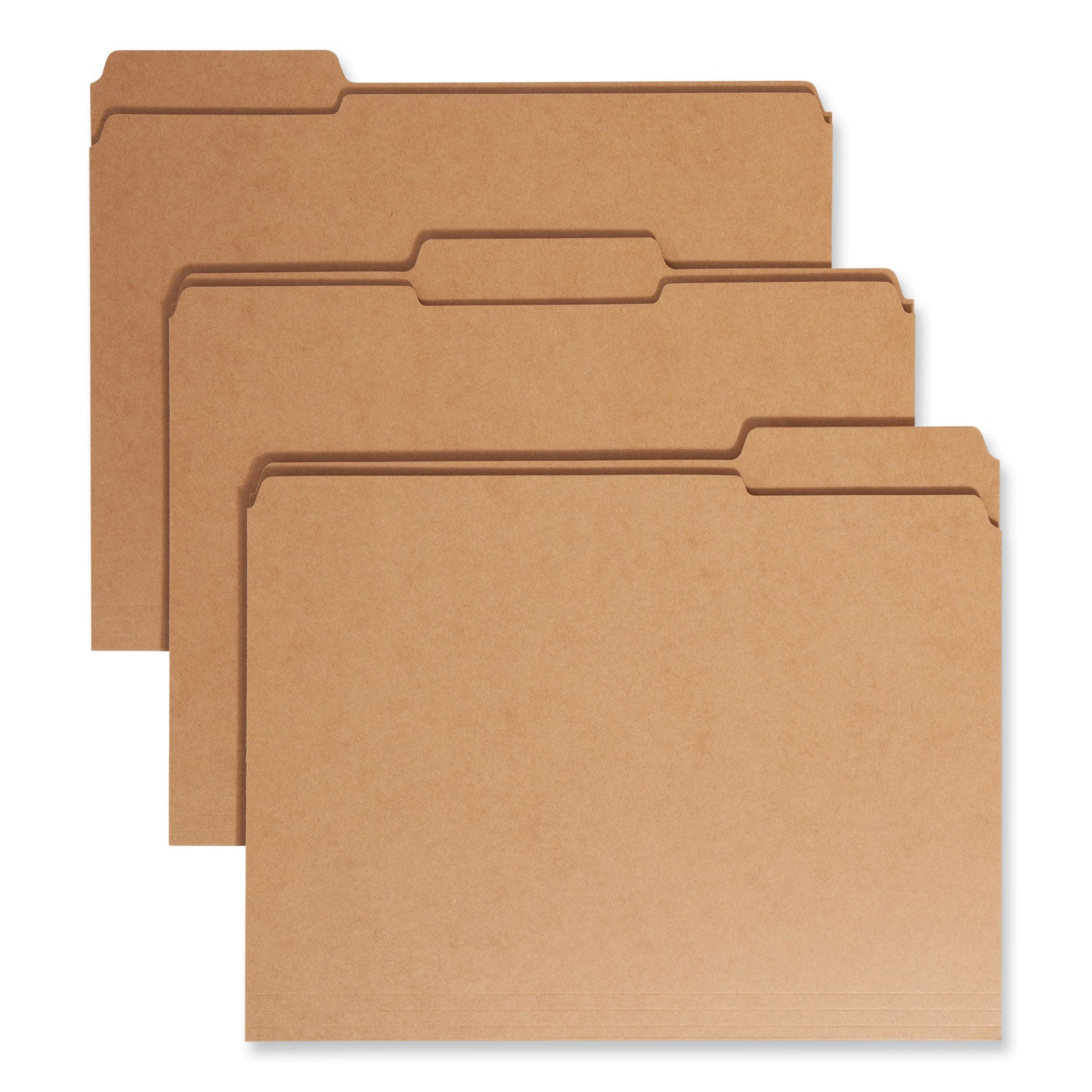 Heavyweight Kraft File Folder, 1/3-Cut Tabs: Assorted, Letter Size, 0.75" Expansion, 11-pt Kraft, Brown, 100/Box -