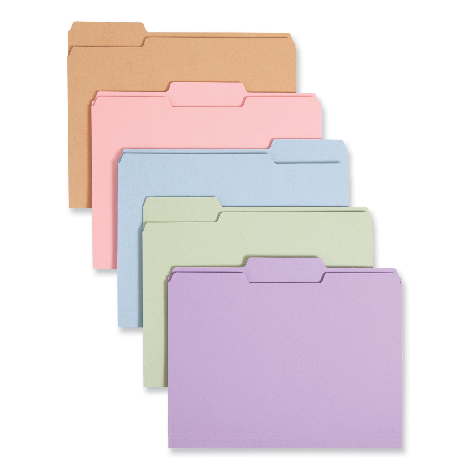 Colored File Folders, 1/3-Cut Tabs: Assorted, Letter Size, 0.75" Expansion, Assorted Colors, 100/Box -