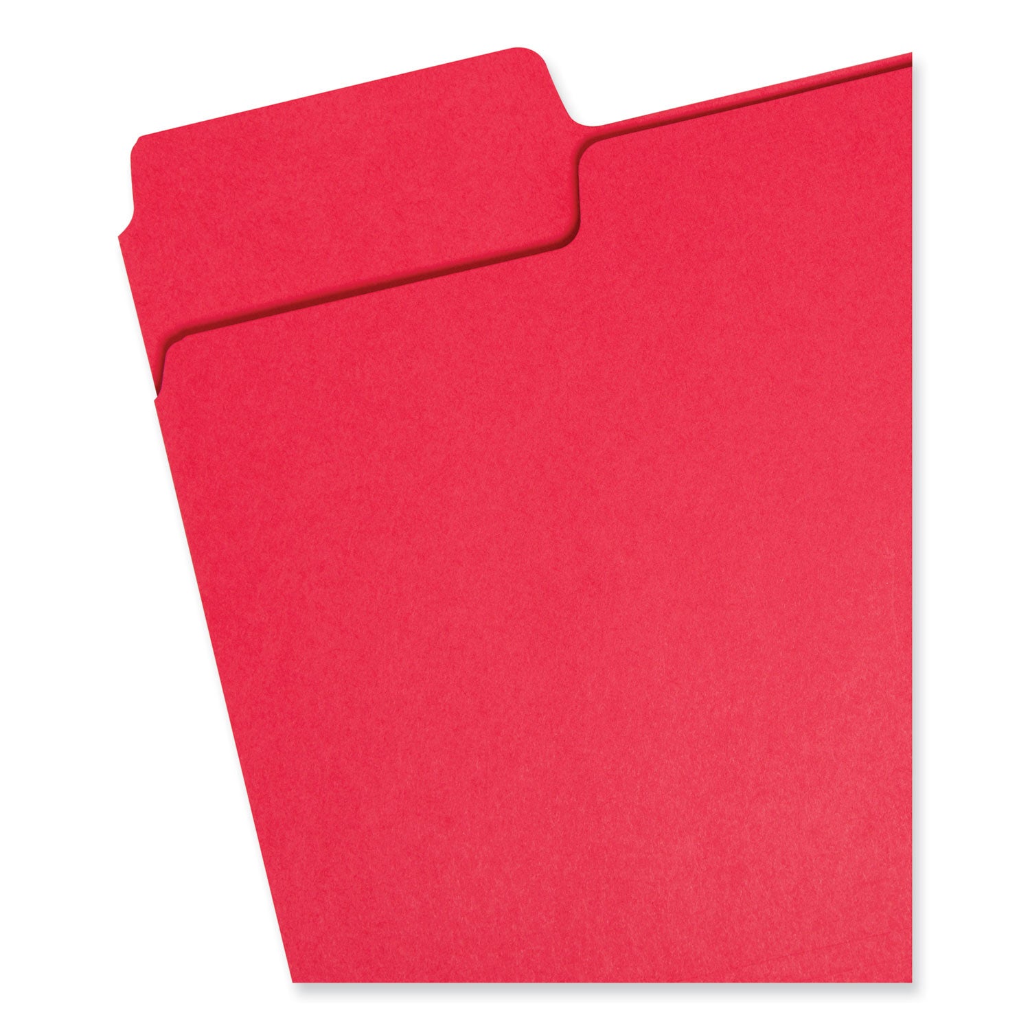 SuperTab Colored File Folders, 1/3-Cut Tabs: Assorted, Letter Size, 0.75" Expansion, 11-pt Stock, Red, 100/Box -