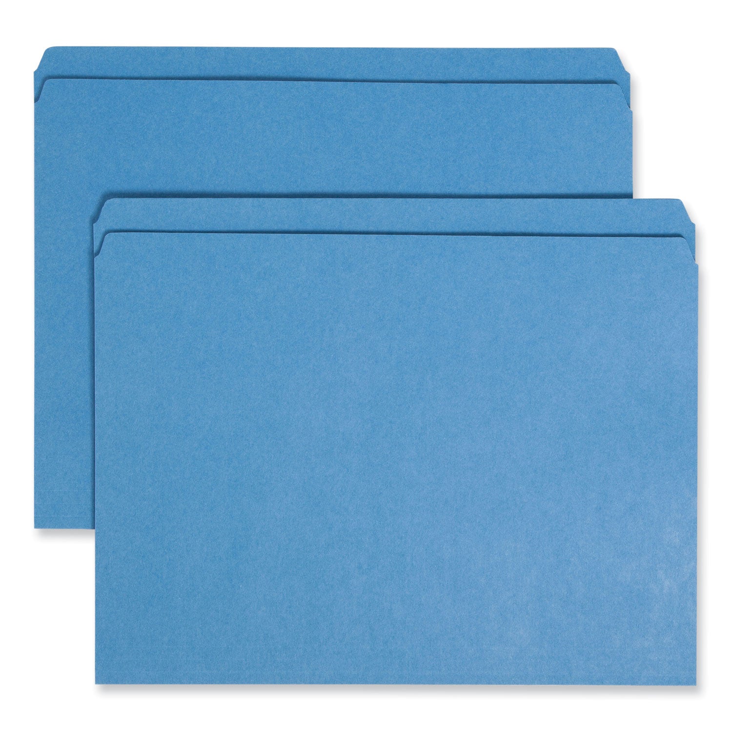 Reinforced Top Tab Colored File Folders, Straight Tabs, Letter Size, 0.75" Expansion, Blue, 100/Box -