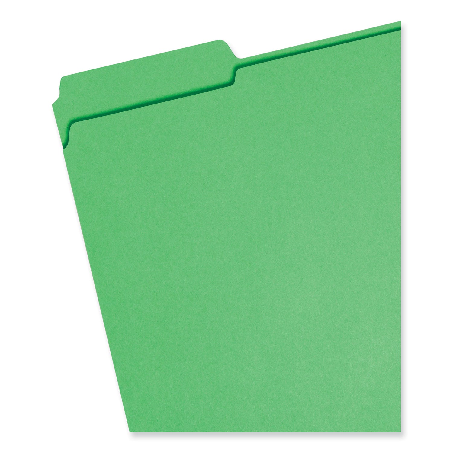 Reinforced Top Tab Colored File Folders, 1/3-Cut Tabs: Assorted, Letter Size, 0.75" Expansion, Green, 100/Box -
