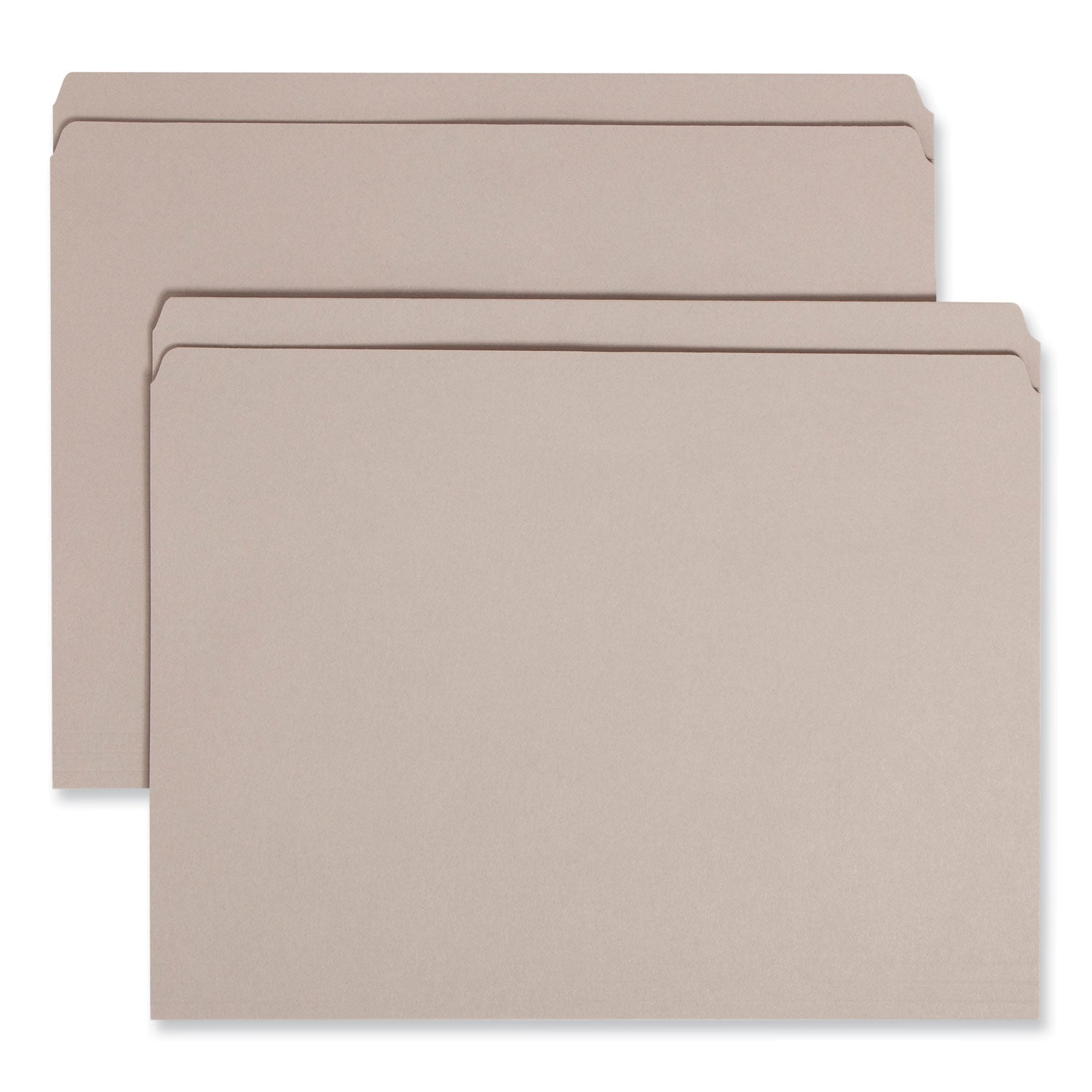 Reinforced Top Tab Colored File Folders, Straight Tabs, Letter Size, 0.75" Expansion, Gray, 100/Box -
