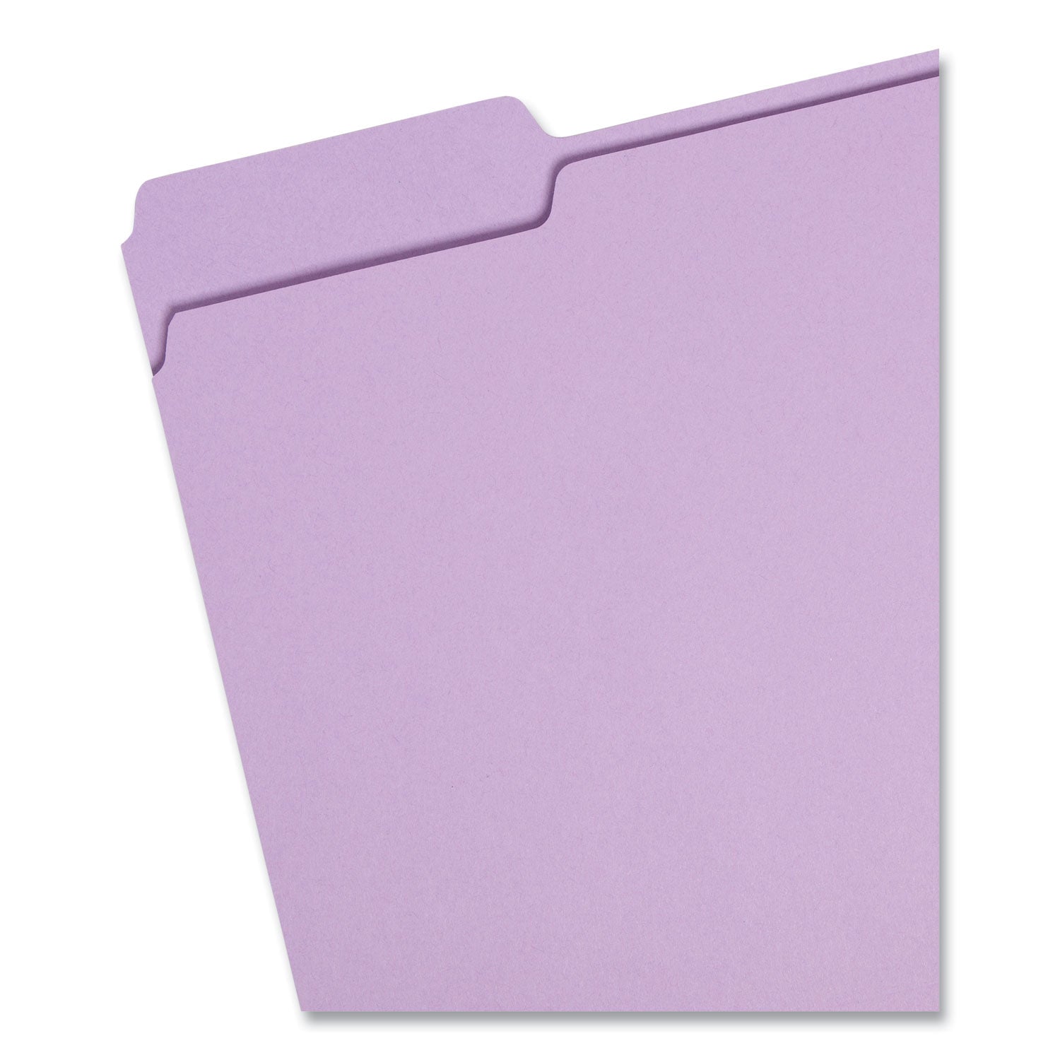 Colored File Folders, 1/3-Cut Tabs: Assorted, Letter Size, 0.75" Expansion, Lavender, 100/Box -