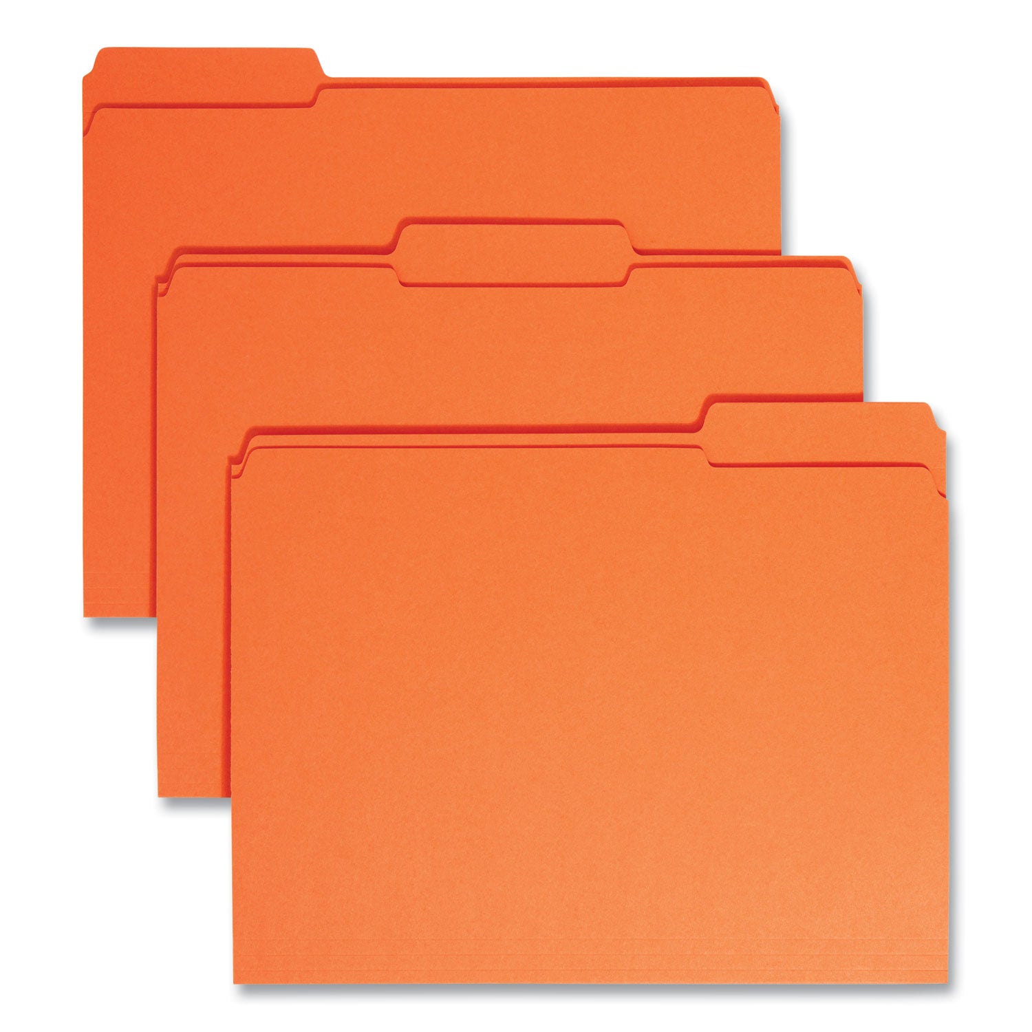Reinforced Top Tab Colored File Folders, 1/3-Cut Tabs: Assorted, Letter Size, 0.75" Expansion, Orange, 100/Box -