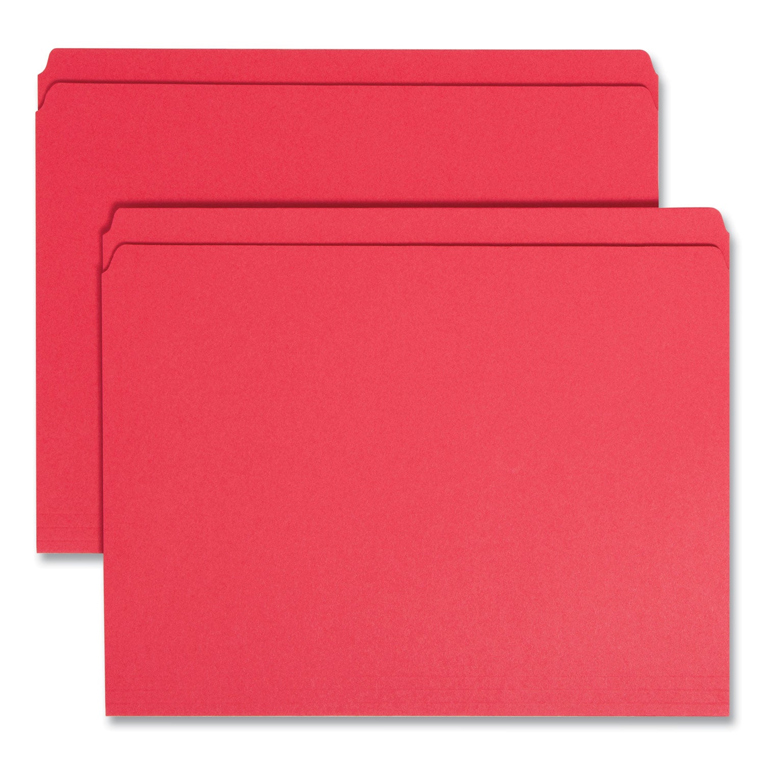 Reinforced Top Tab Colored File Folders, Straight Tabs, Letter Size, 0.75" Expansion, Red, 100/Box -