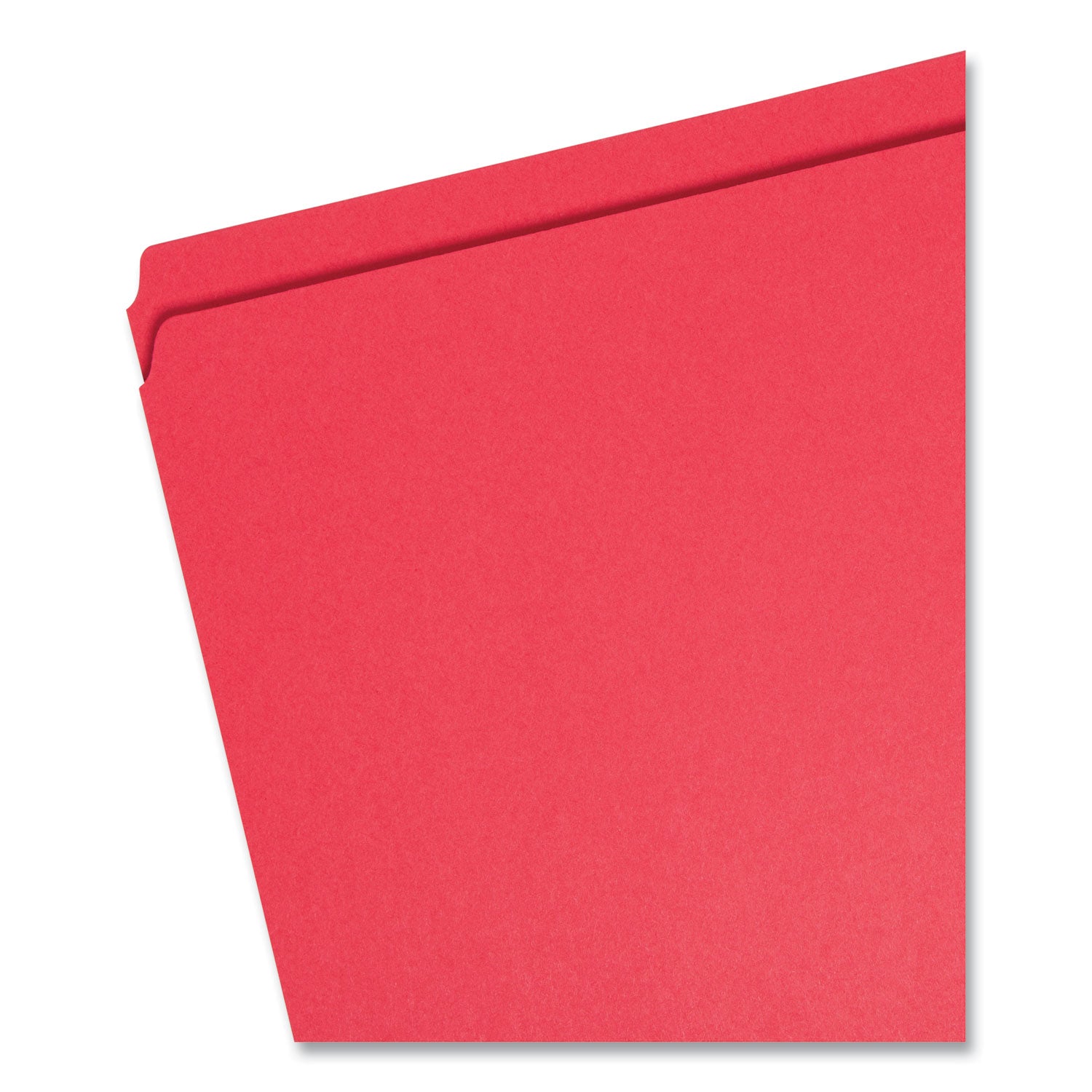Reinforced Top Tab Colored File Folders, Straight Tabs, Letter Size, 0.75" Expansion, Red, 100/Box -