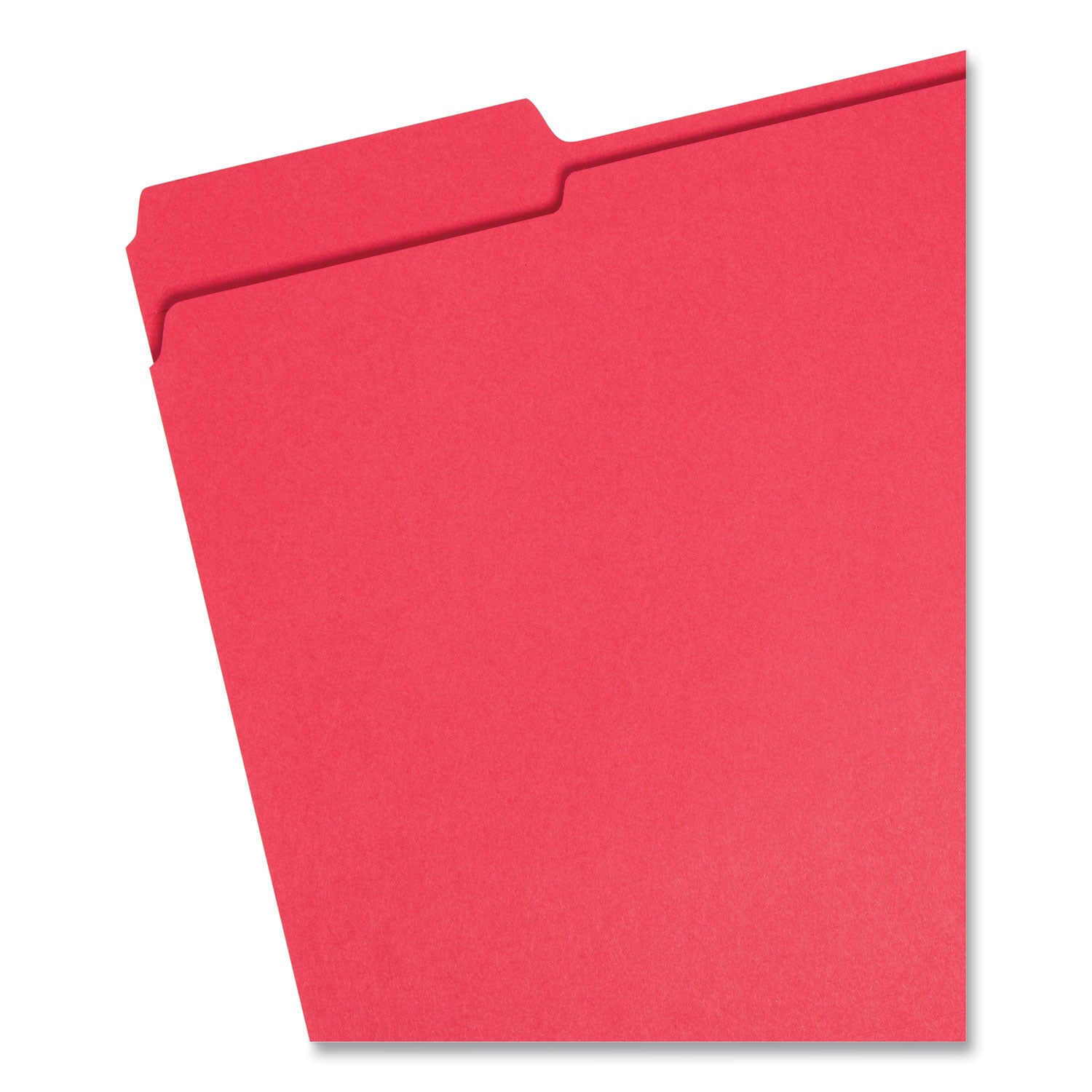 Reinforced Top Tab Colored File Folders, 1/3-Cut Tabs: Assorted, Letter Size, 0.75" Expansion, Red, 100/Box -