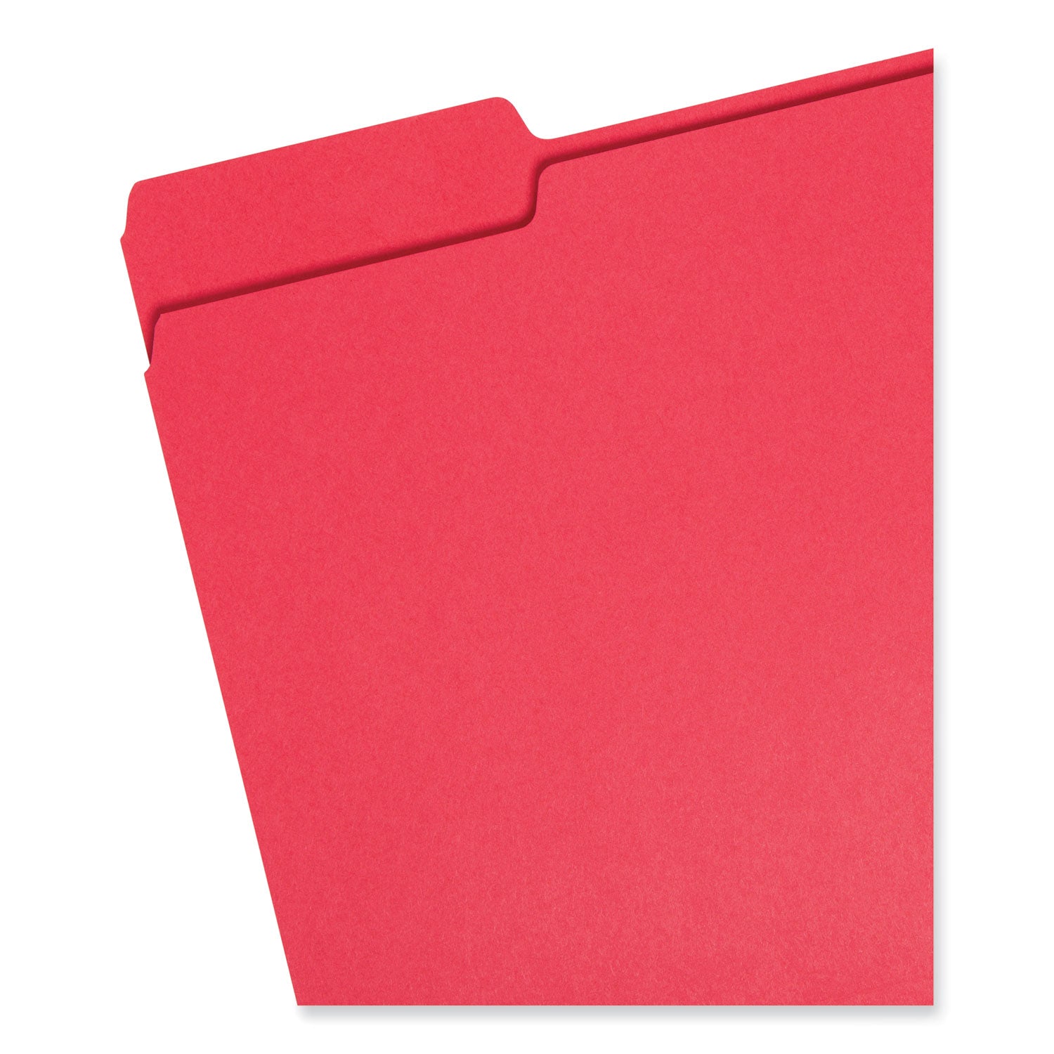 Colored File Folders, 1/3-Cut Tabs: Assorted, Letter Size, 0.75" Expansion, Red, 100/Box -