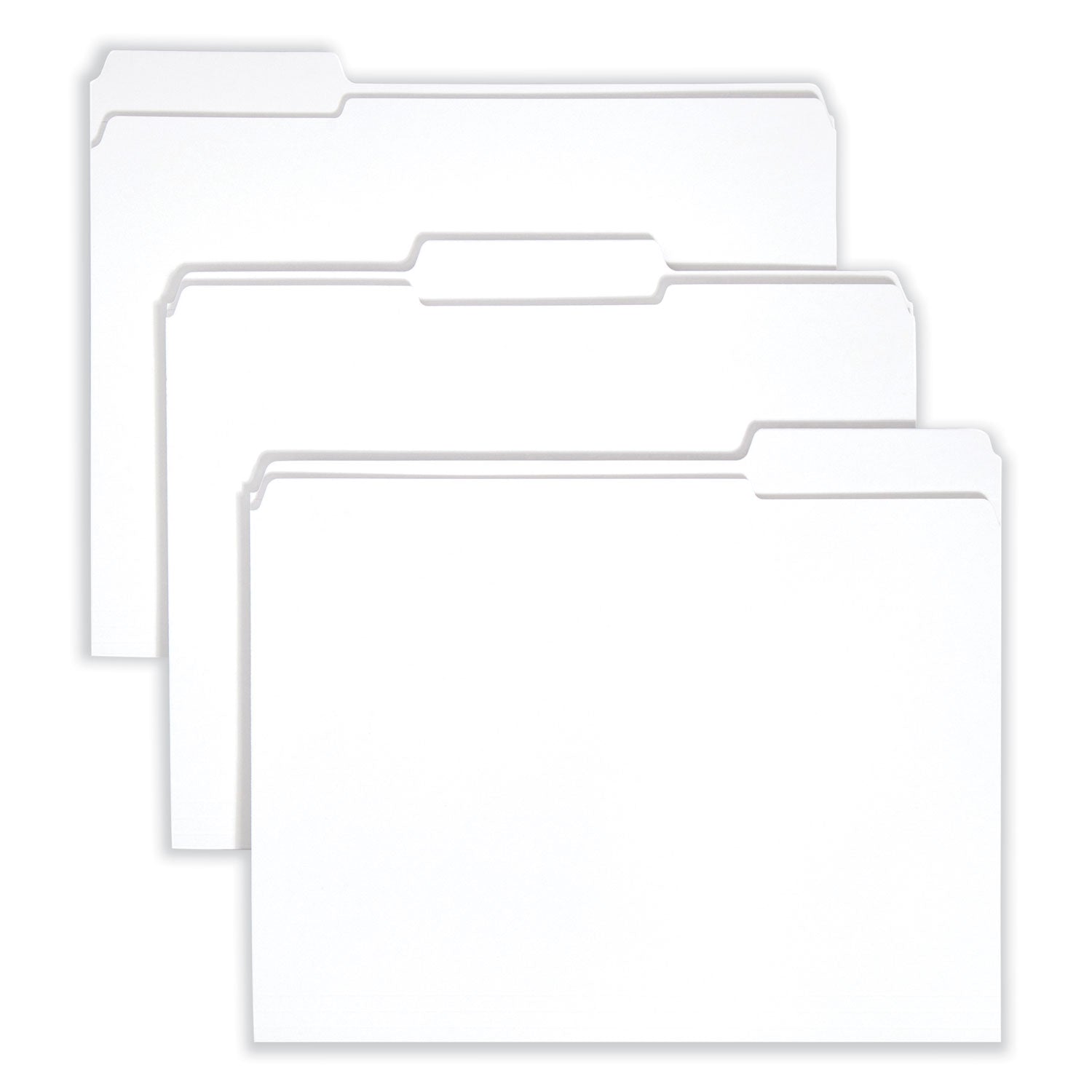 Reinforced Top Tab Colored File Folders, 1/3-Cut Tabs: Assorted, Letter Size, 0.75" Expansion, White, 100/Box -