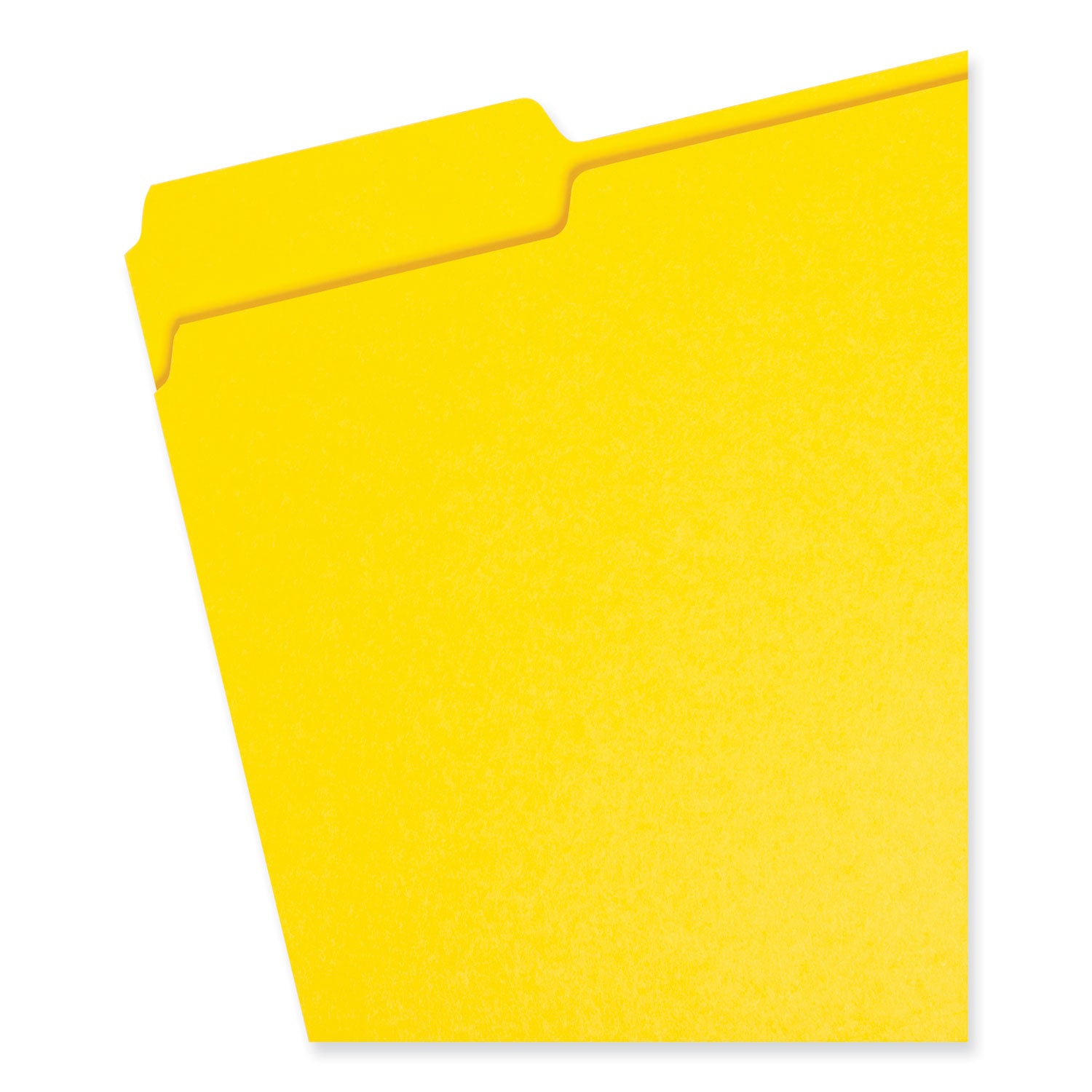 Colored File Folders, 1/3-Cut Tabs: Assorted, Letter Size, 0.75" Expansion, Yellow, 100/Box -
