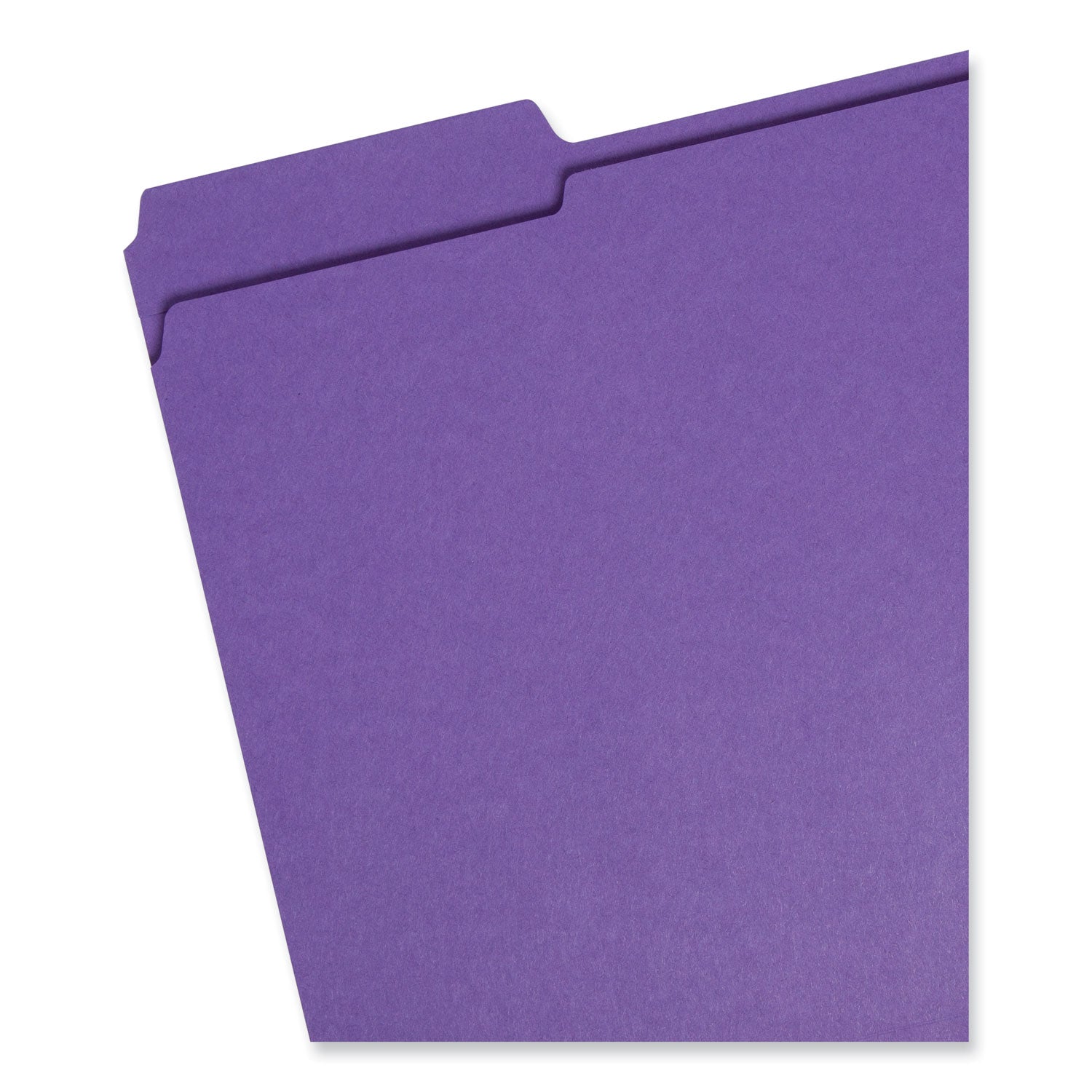 Reinforced Top Tab Colored File Folders, 1/3-Cut Tabs: Assorted, Letter Size, 0.75" Expansion, Purple, 100/Box -