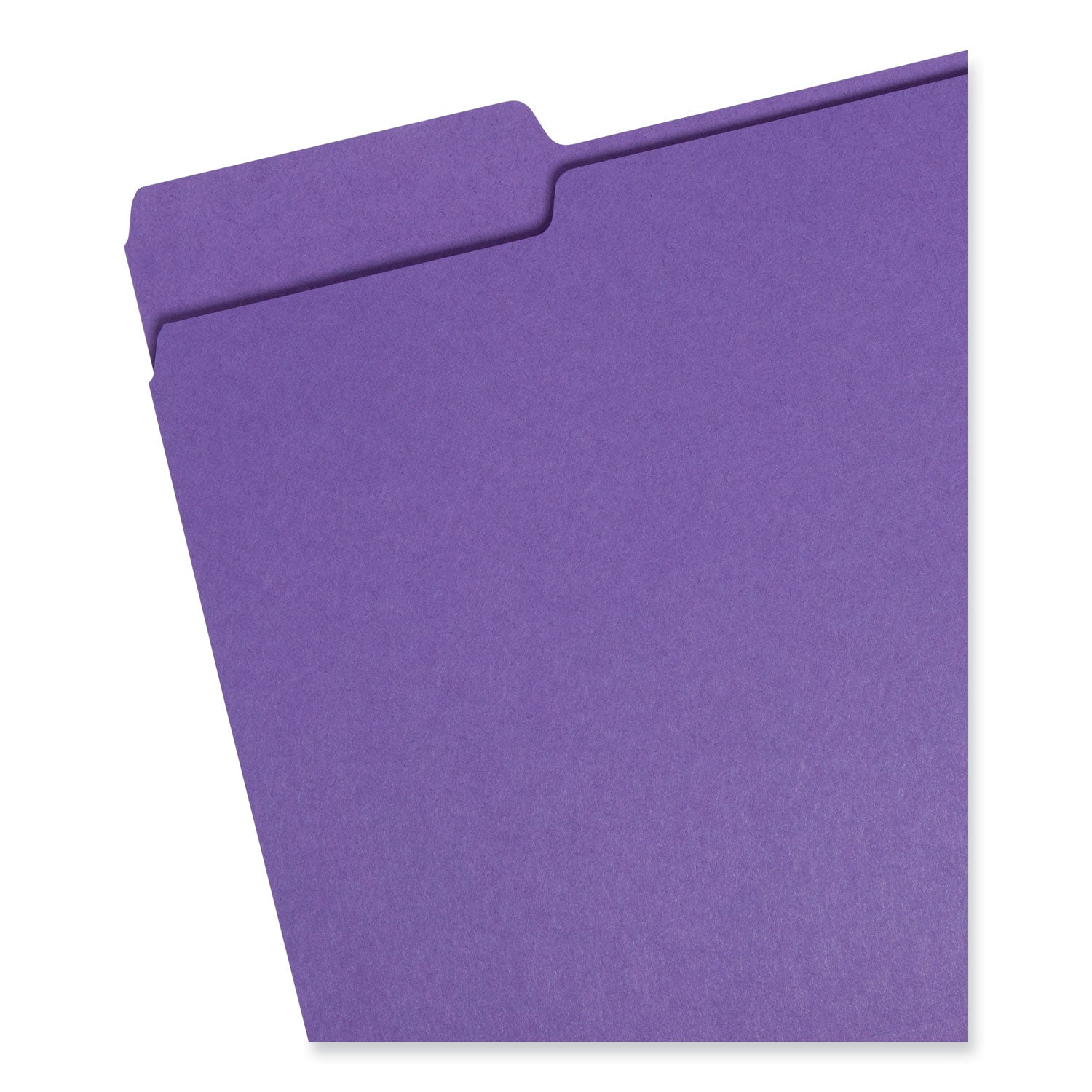 Colored File Folders, 1/3-Cut Tabs: Assorted, Letter Size, 0.75" Expansion, Purple, 100/Box -