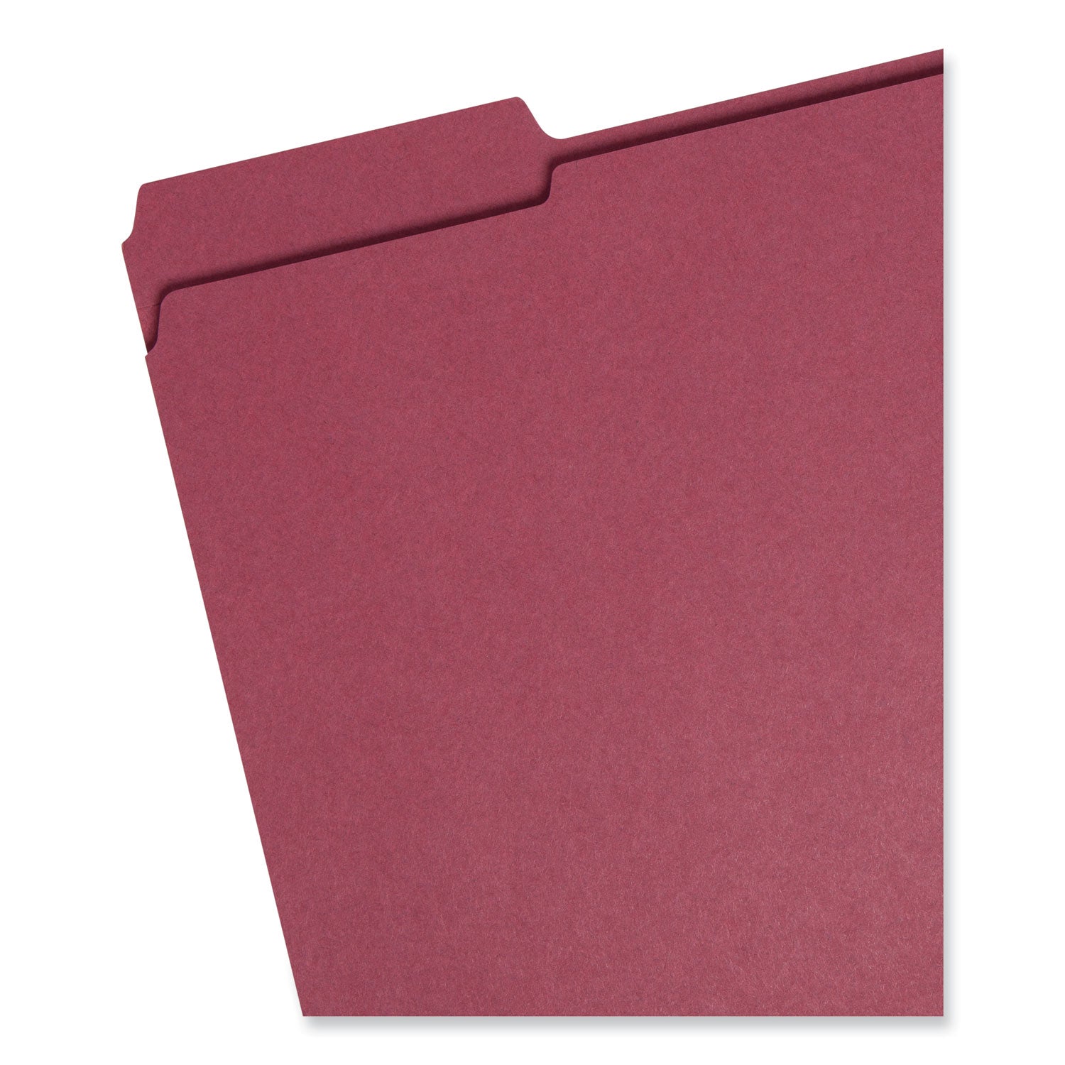Reinforced Top Tab Colored File Folders, 1/3-Cut Tabs: Assorted, Letter Size, 0.75" Expansion, Maroon, 100/Box -