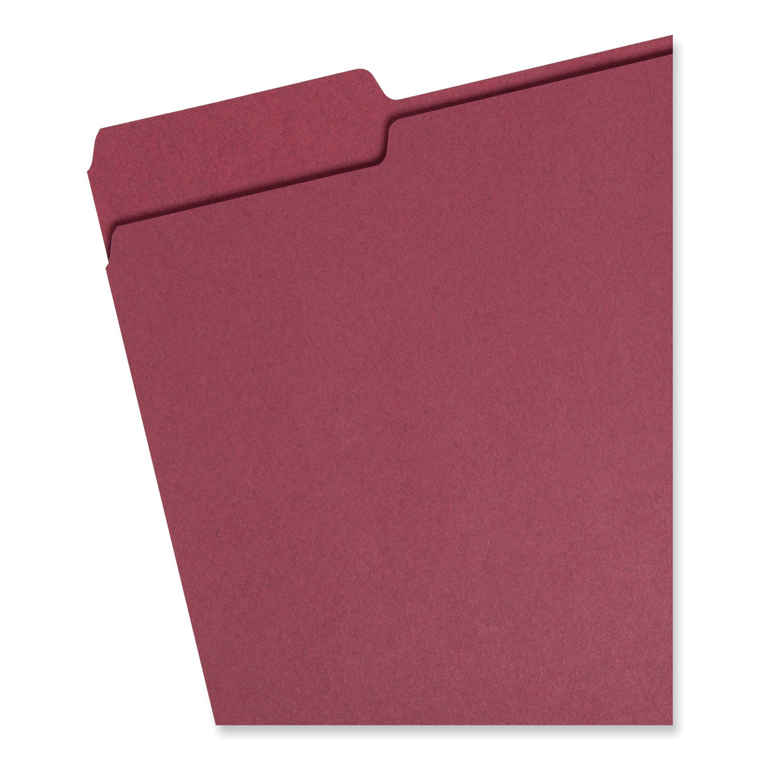 Colored File Folders, 1/3-Cut Tabs: Assorted, Letter Size, 0.75" Expansion, Maroon, 100/Box -