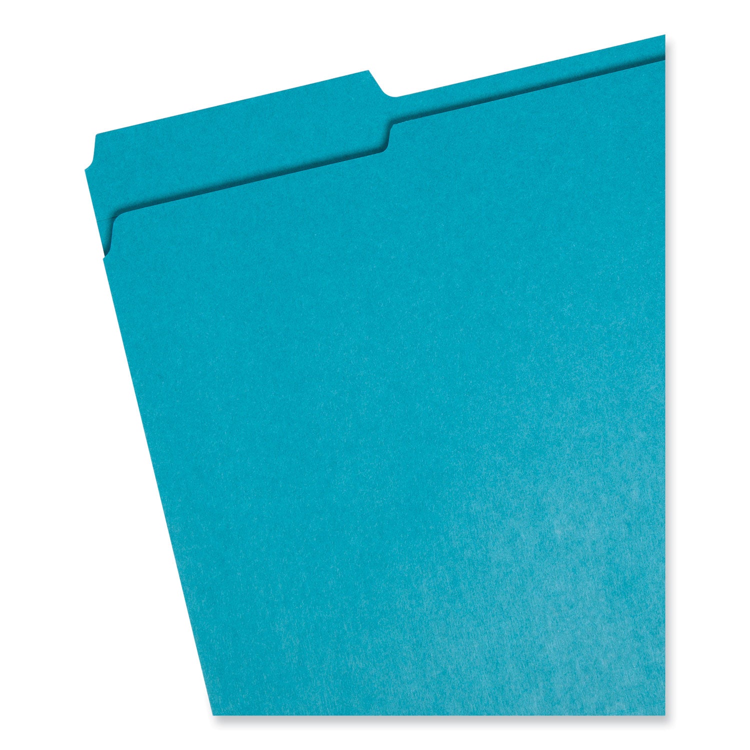 Reinforced Top Tab Colored File Folders, 1/3-Cut Tabs: Assorted, Letter Size, 0.75" Expansion, Teal, 100/Box -