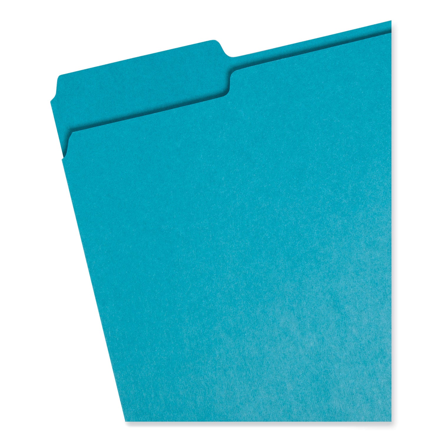 Colored File Folders, 1/3-Cut Tabs: Assorted, Letter Size, 0.75" Expansion, Teal, 100/Box -