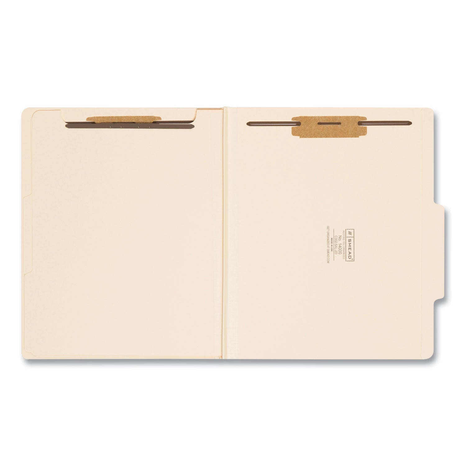Six-Section Top Tab Classification Folders, 2" Expansion, 2 Dividers, 6 Fasteners, Letter Size, Manila, 10/Box -