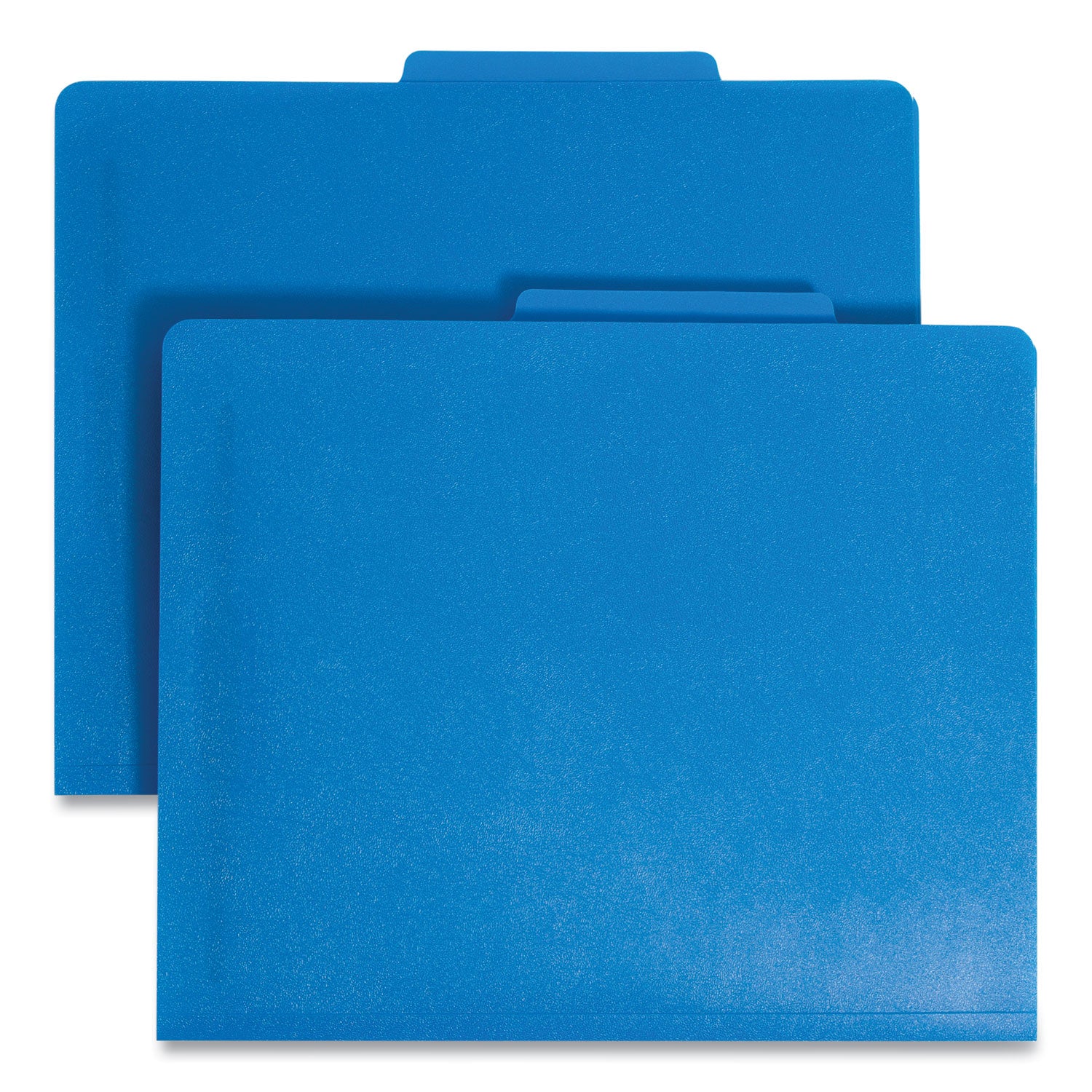 Six-Section Poly Classification Folders, 2" Expansion, 2 Dividers, 6 Fasteners, Letter Size, Blue Exterior, 10/Box -