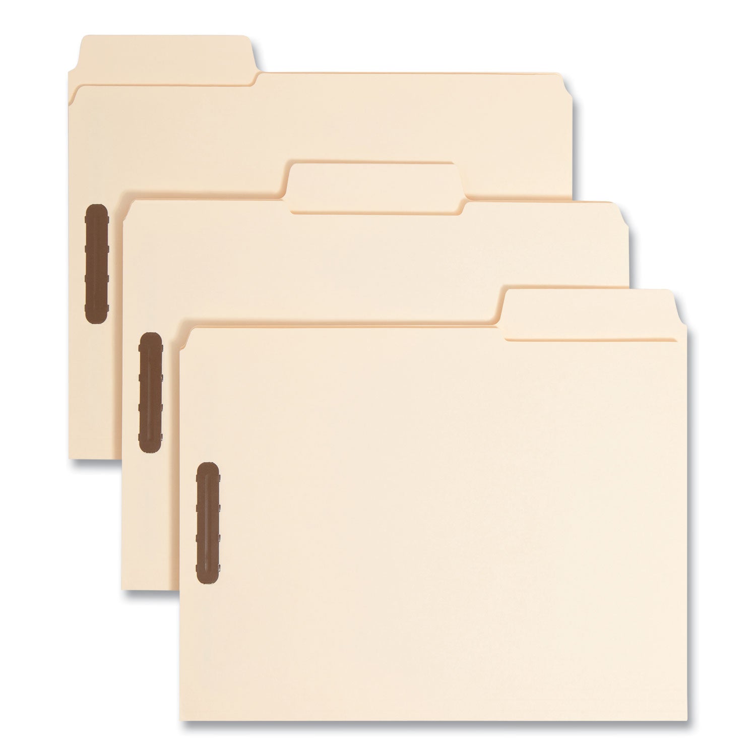 SuperTab Reinforced Guide Height Fastener Folders, 11-pt Manila, 0.75" Expansion, 2 Fasteners, Letter Size, Manila, 50/Box -