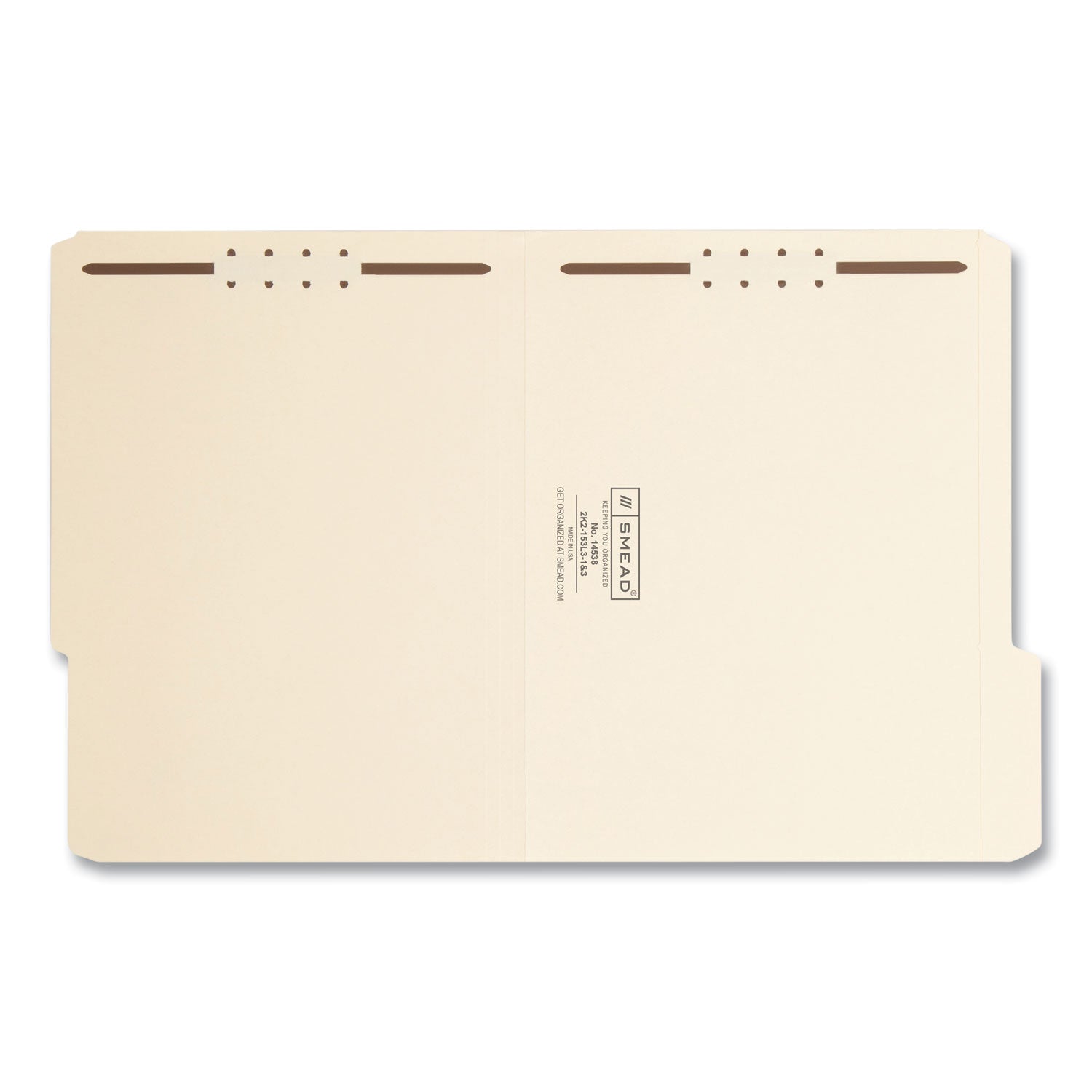 Top Tab Fastener Folders, 1/3-Cut Tabs: Right, 0.75" Expansion, 2 Fasteners, Letter Size, Manila Exterior, 50/Box -
