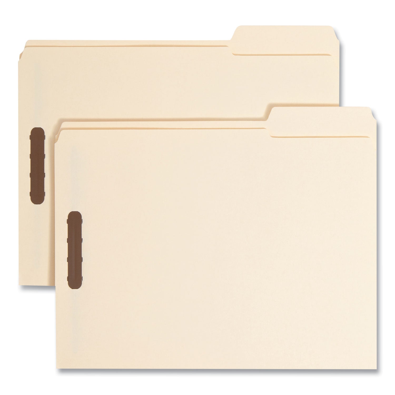 Top Tab Fastener Folders, Guide-Height 2/5-Cut Tabs, 0.75" Expansion, 2 Fasteners, Letter Size, 11-pt Manila, 50/Box -