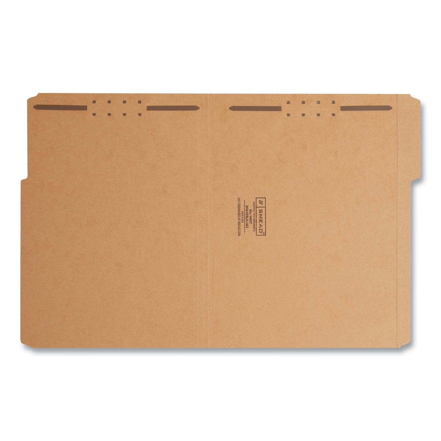 Top Tab Fastener Folders, 1/3-Cut Tabs: Assorted, 0.75" Expansion, 2 Fasteners, Letter Size, Kraft Exterior, 50/Box -