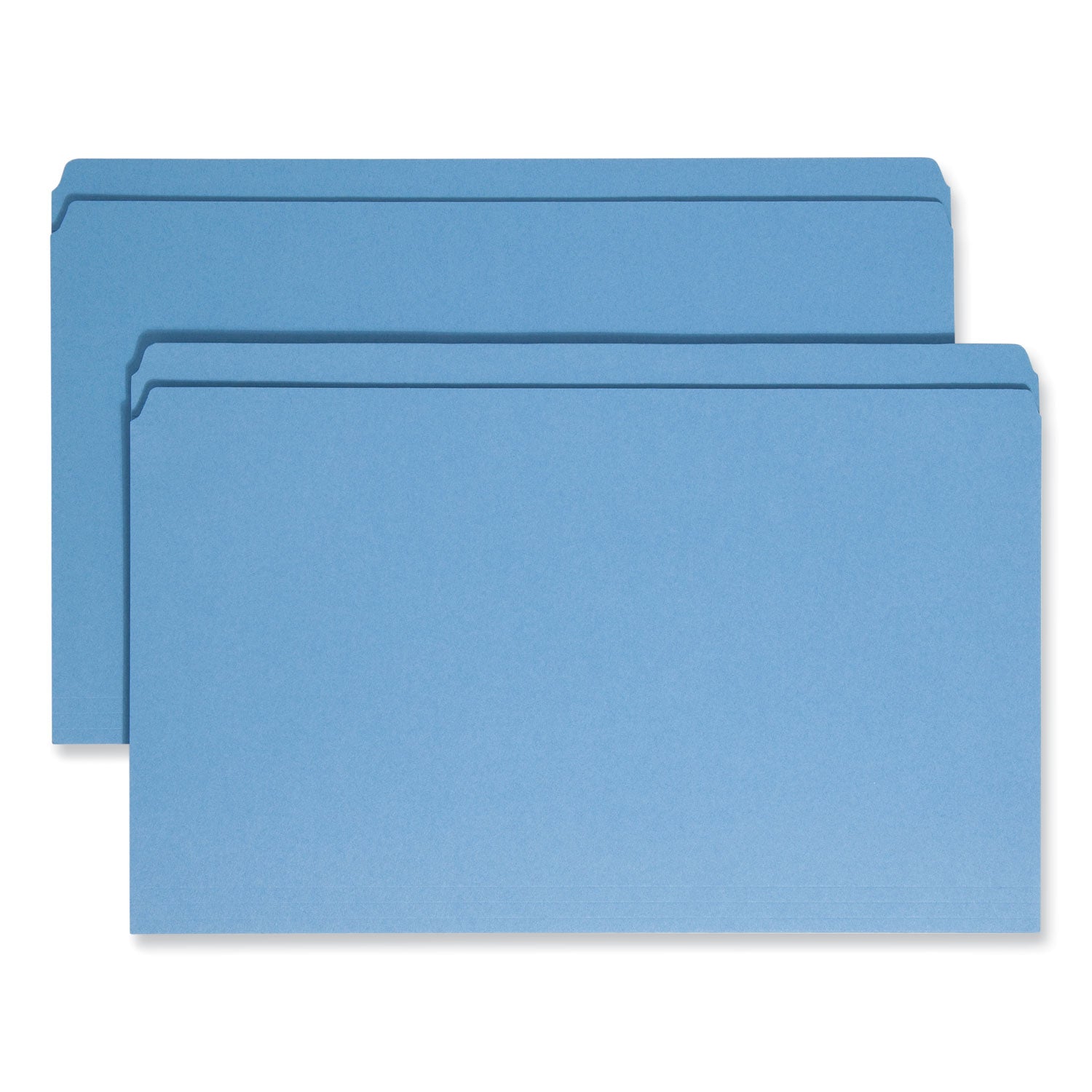 Reinforced Top Tab Colored File Folders, Straight Tabs, Legal Size, 0.75" Expansion, Blue, 100/Box -
